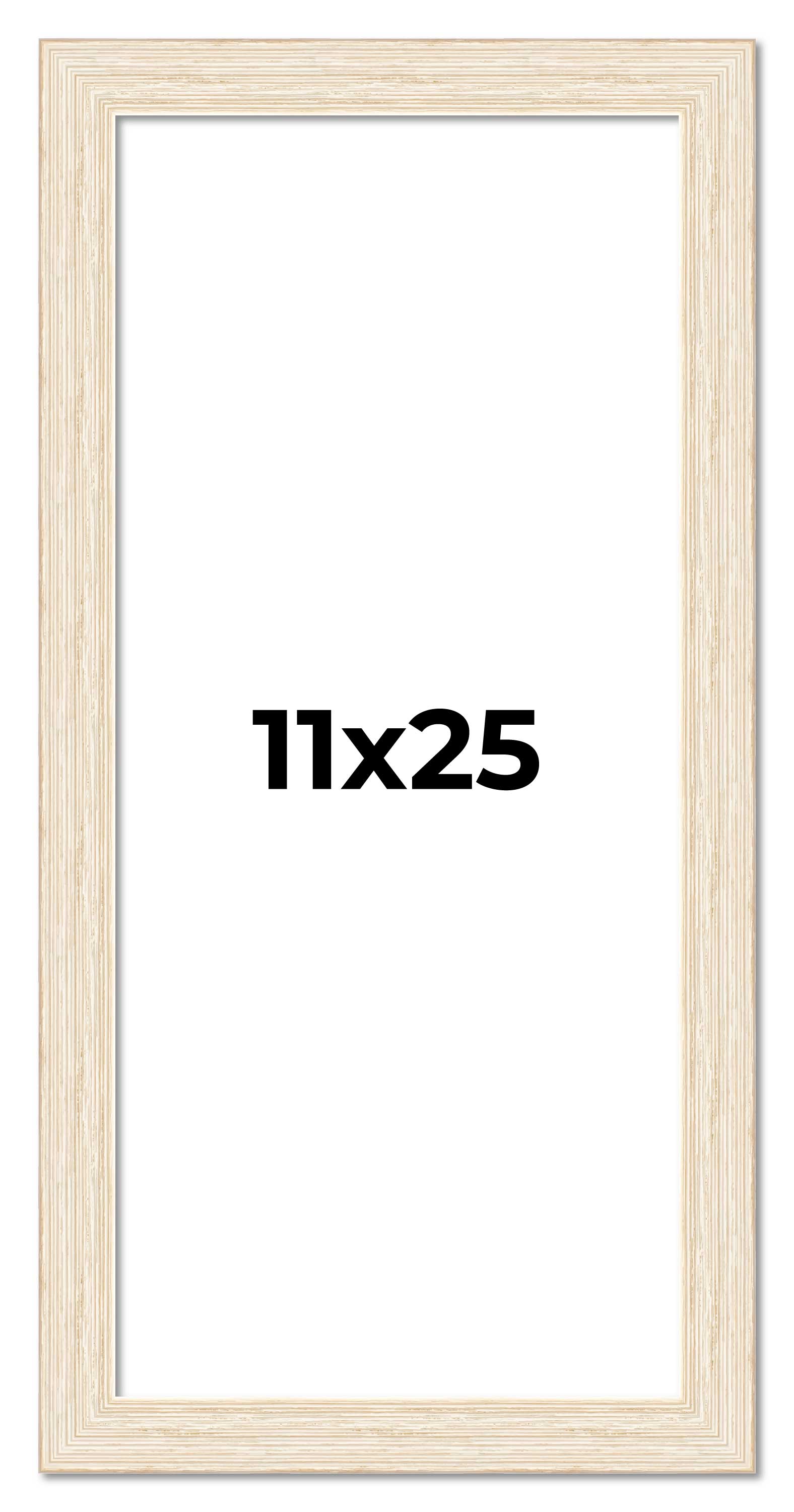 11×25 Frame White Barnwood Picture Frame Photo Frame UV Acrylic, Acid Free
