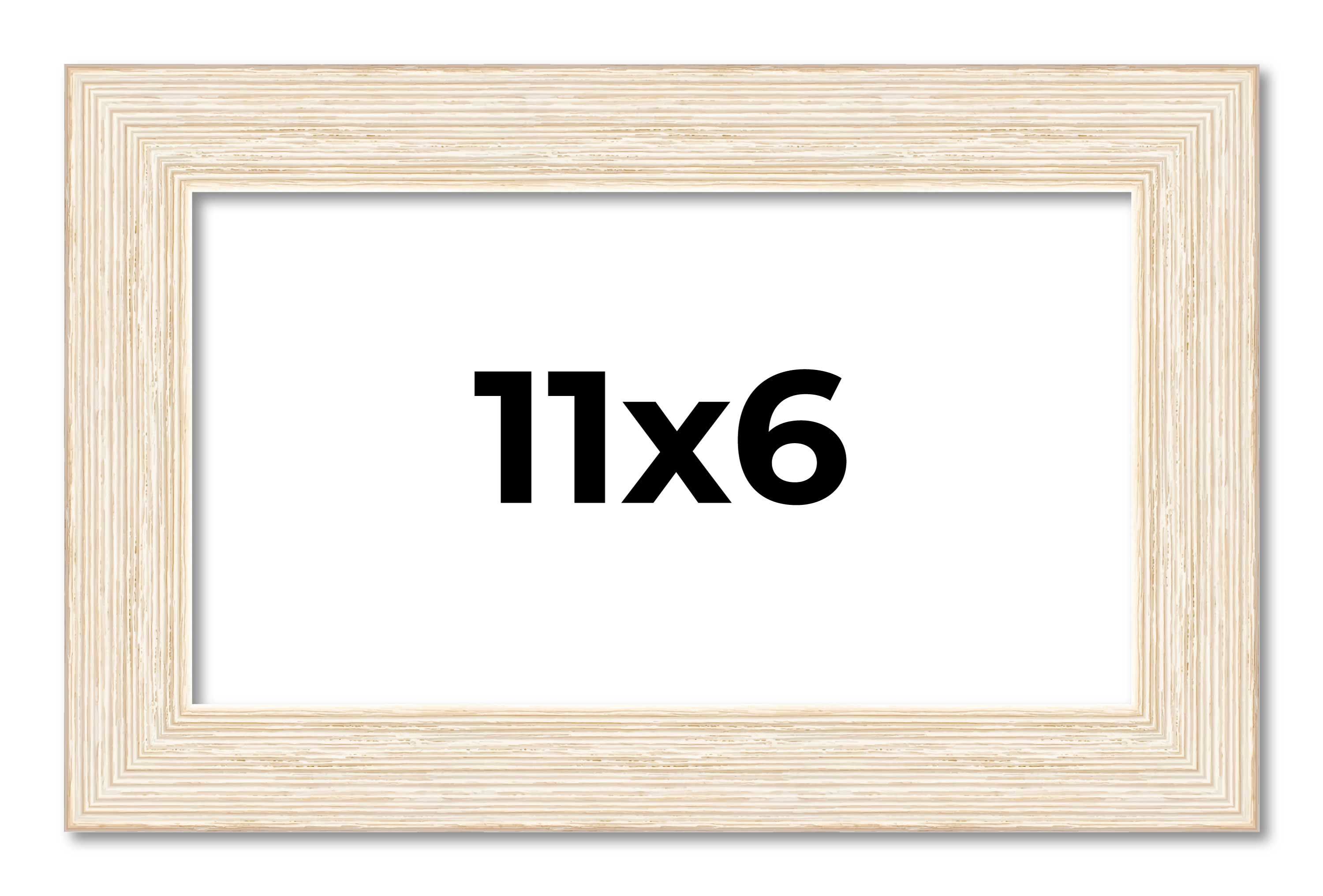 11x6 Frame White Real Wood Picture Frame Width 1.5 inches | Interior Frame Depth
