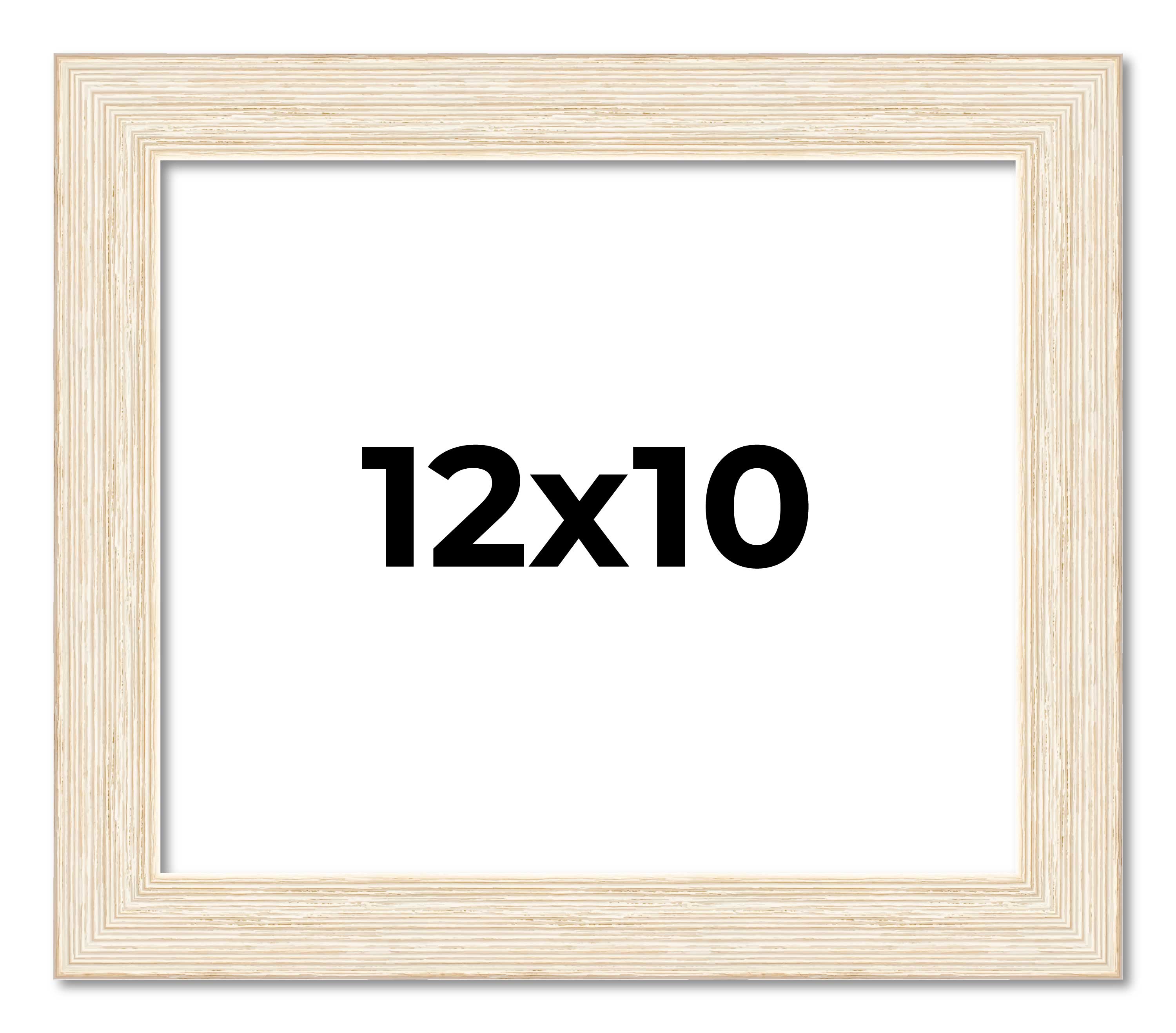 12×10 Frame White Barnwood Picture Frame Photo Frame UV Acrylic, Acid Free
