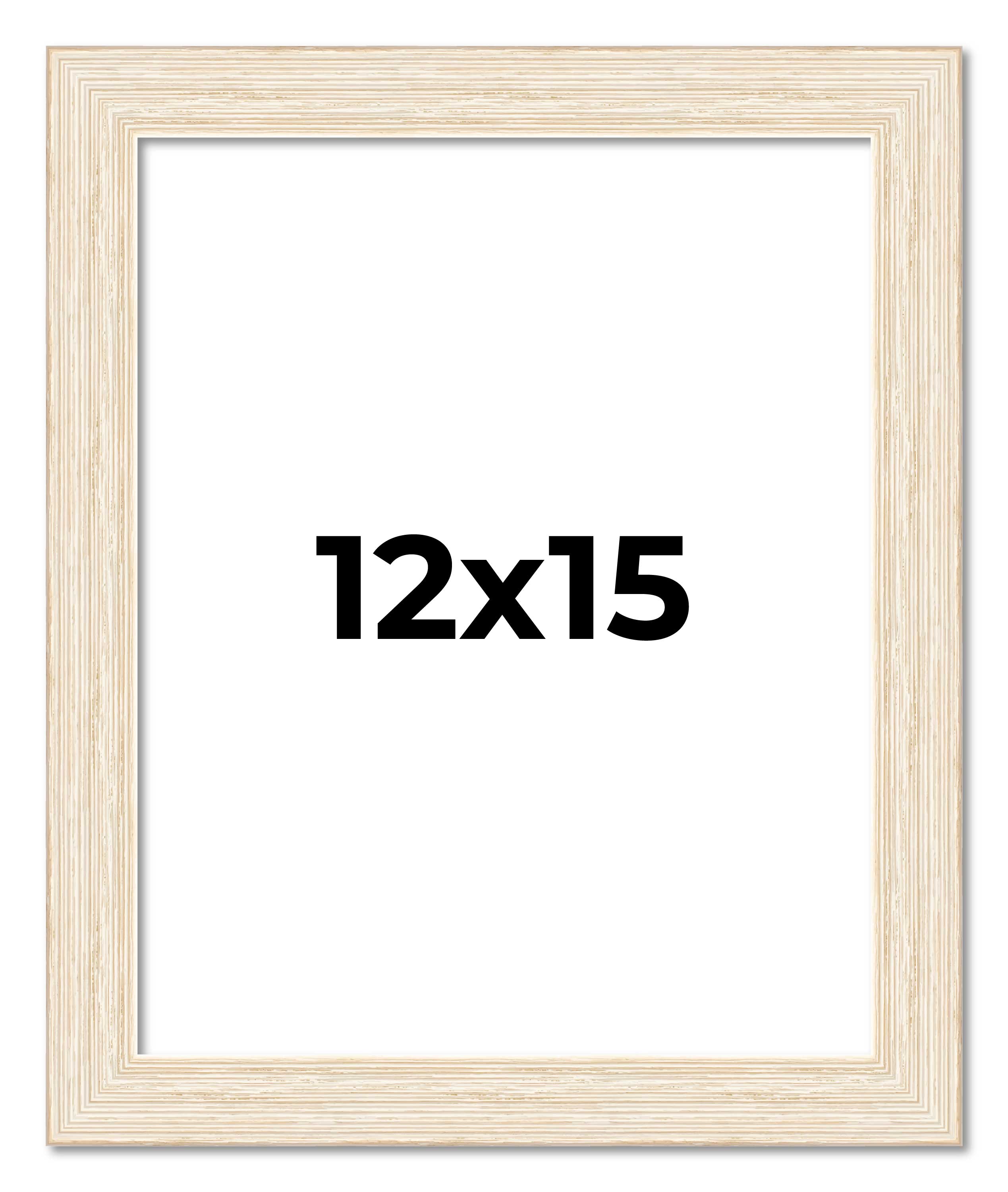 12×15 Frame White Real Wood Picture Frame Width 1.5 inches | Interior Frame Dept