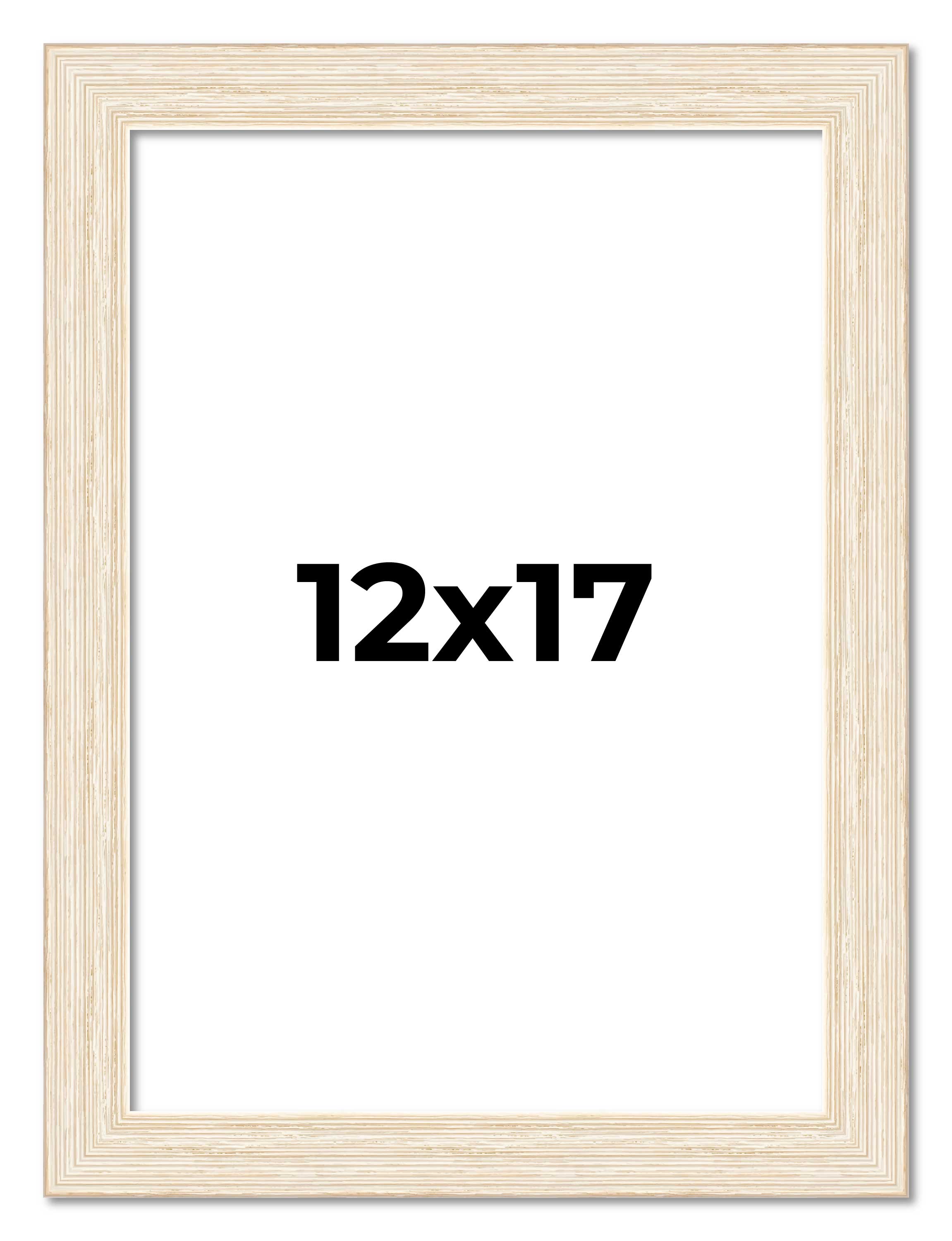 12×17 Frame White Real Wood Picture Frame Width 1.5 inches | Interior Frame Dept