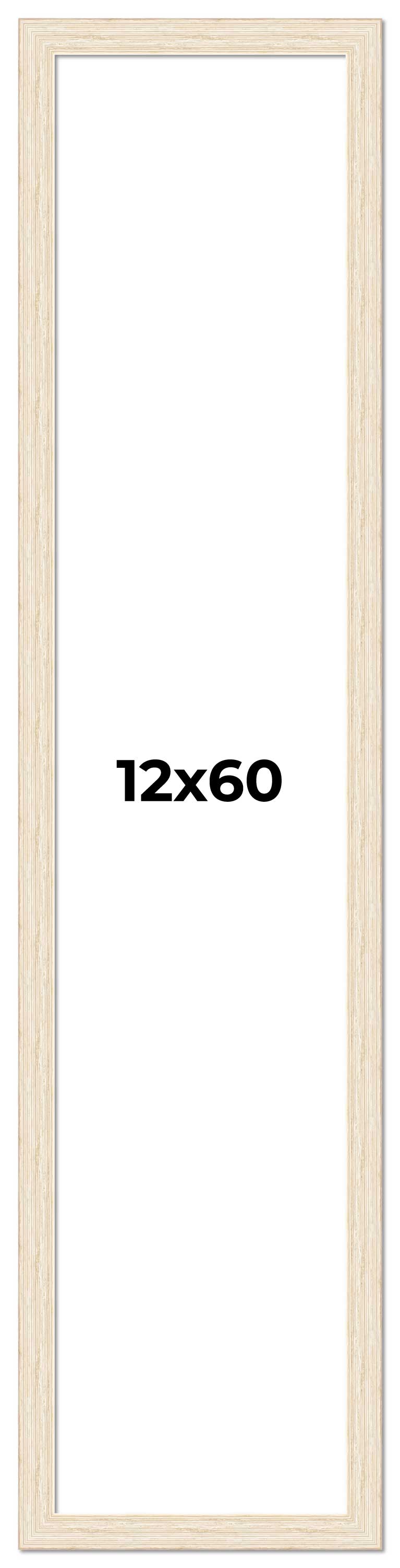 12×60 Frame White Barnwood Picture Frame Photo Frame UV Acrylic, Acid Free