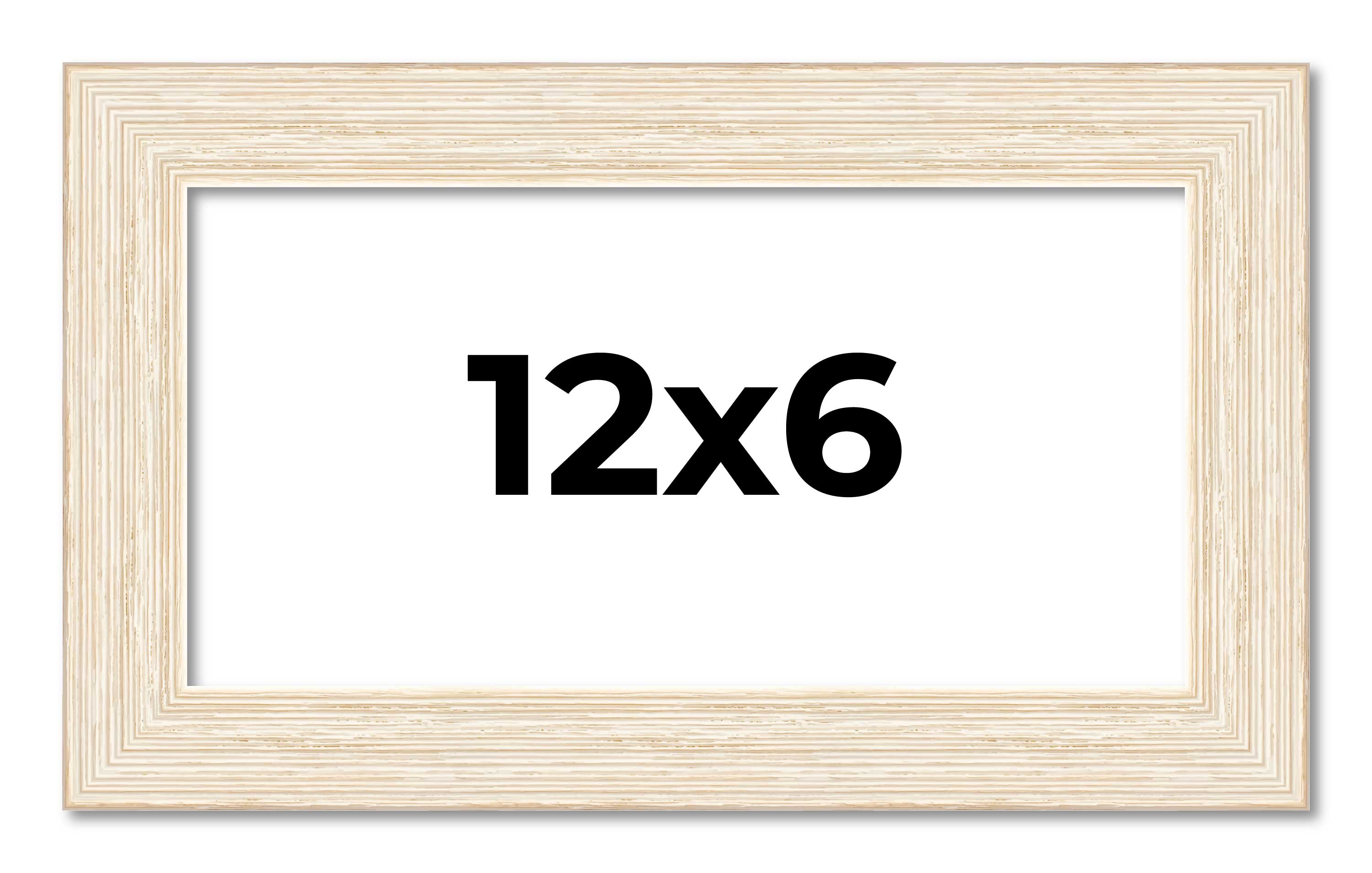12x6 Frame White Real Wood Picture Frame Width 1.5 inches | Interior Frame Depth main product image