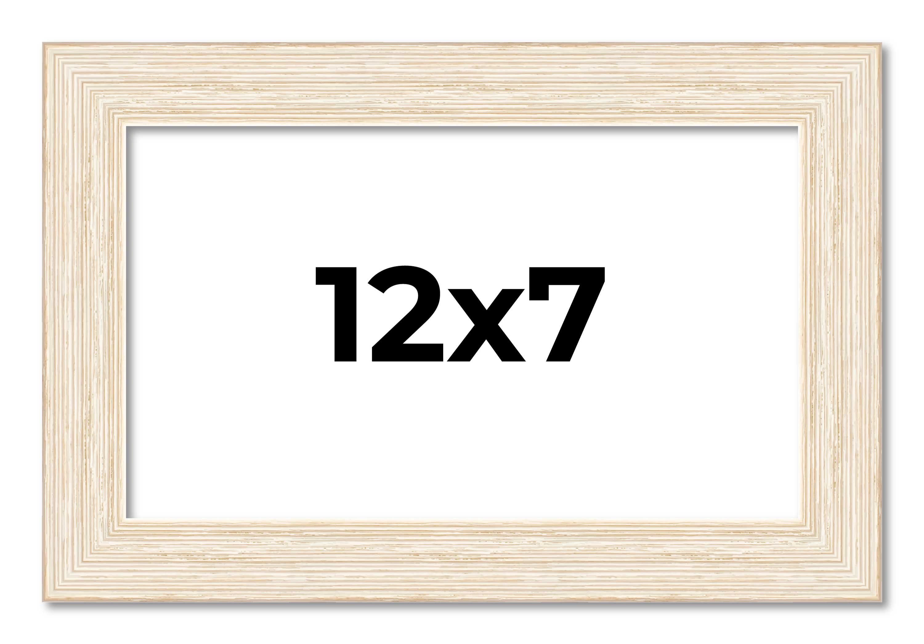 12x7 Frame White Real Wood Picture Frame Width 1.5 inches | Interior Frame Depth main product image