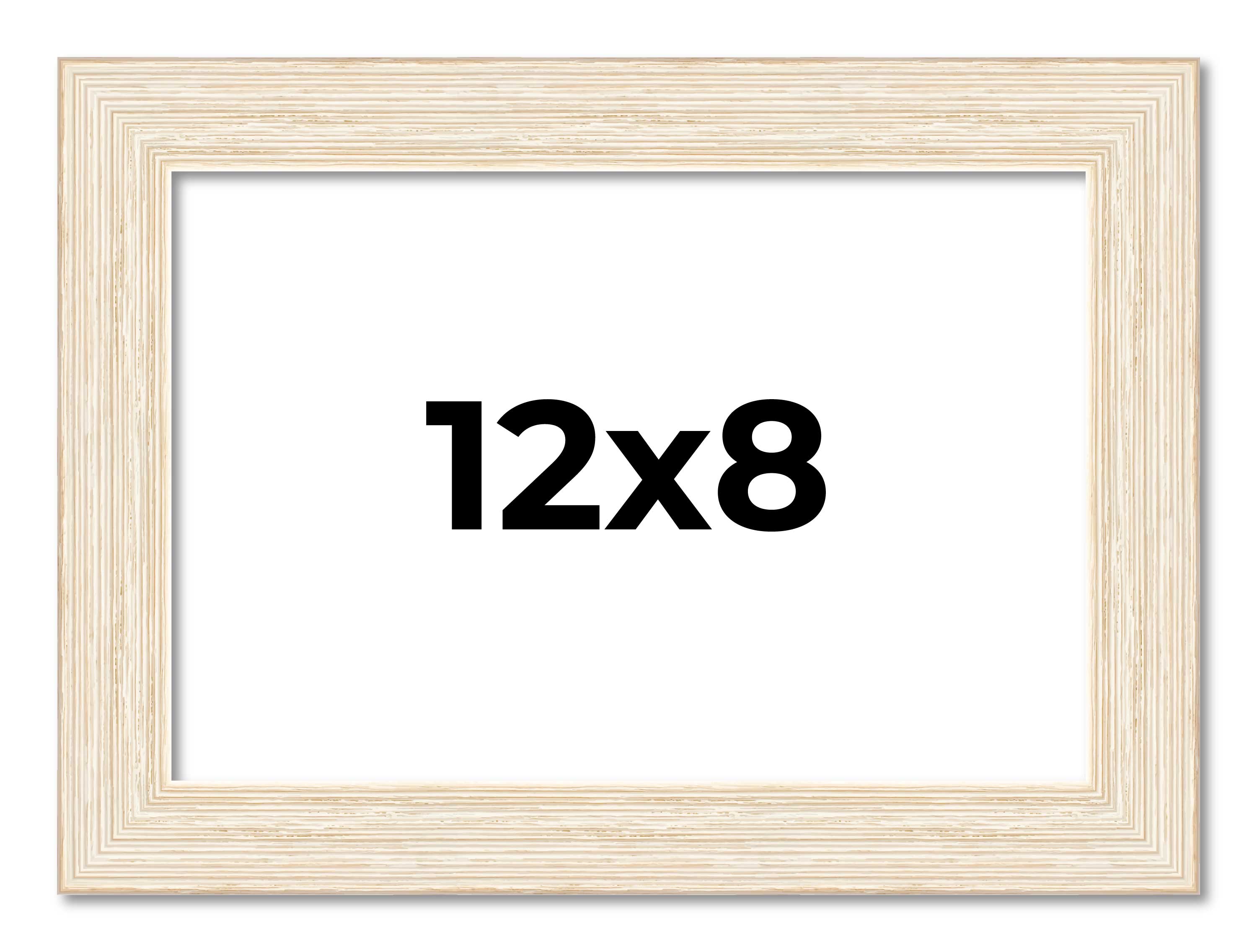 12x8 Frame White Real Wood Picture Frame Width 1.5 inches | Interior Frame Depth main product image