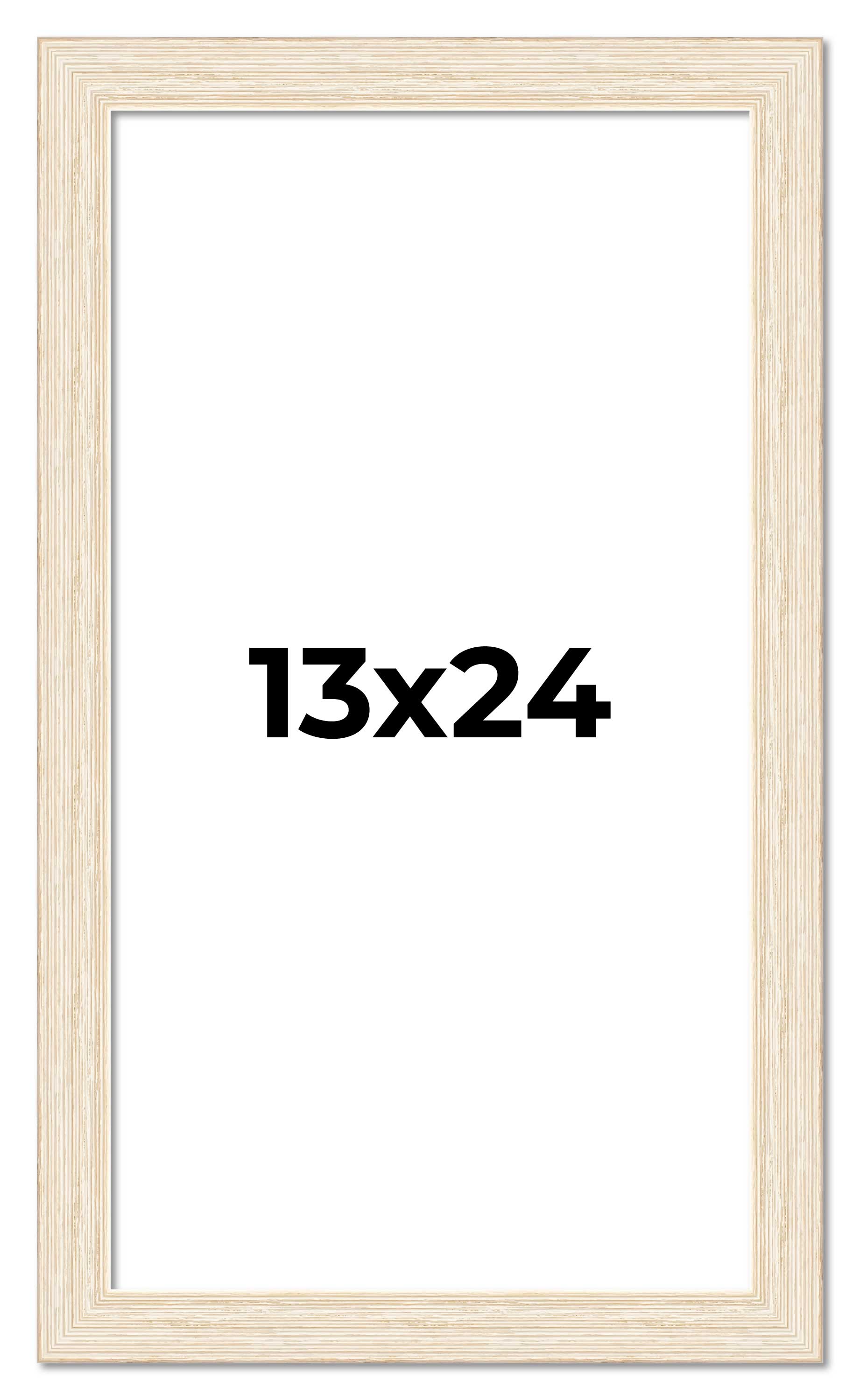 13×24 Frame White Real Wood Picture Frame Width 1.5 inches | Interior Frame Dept