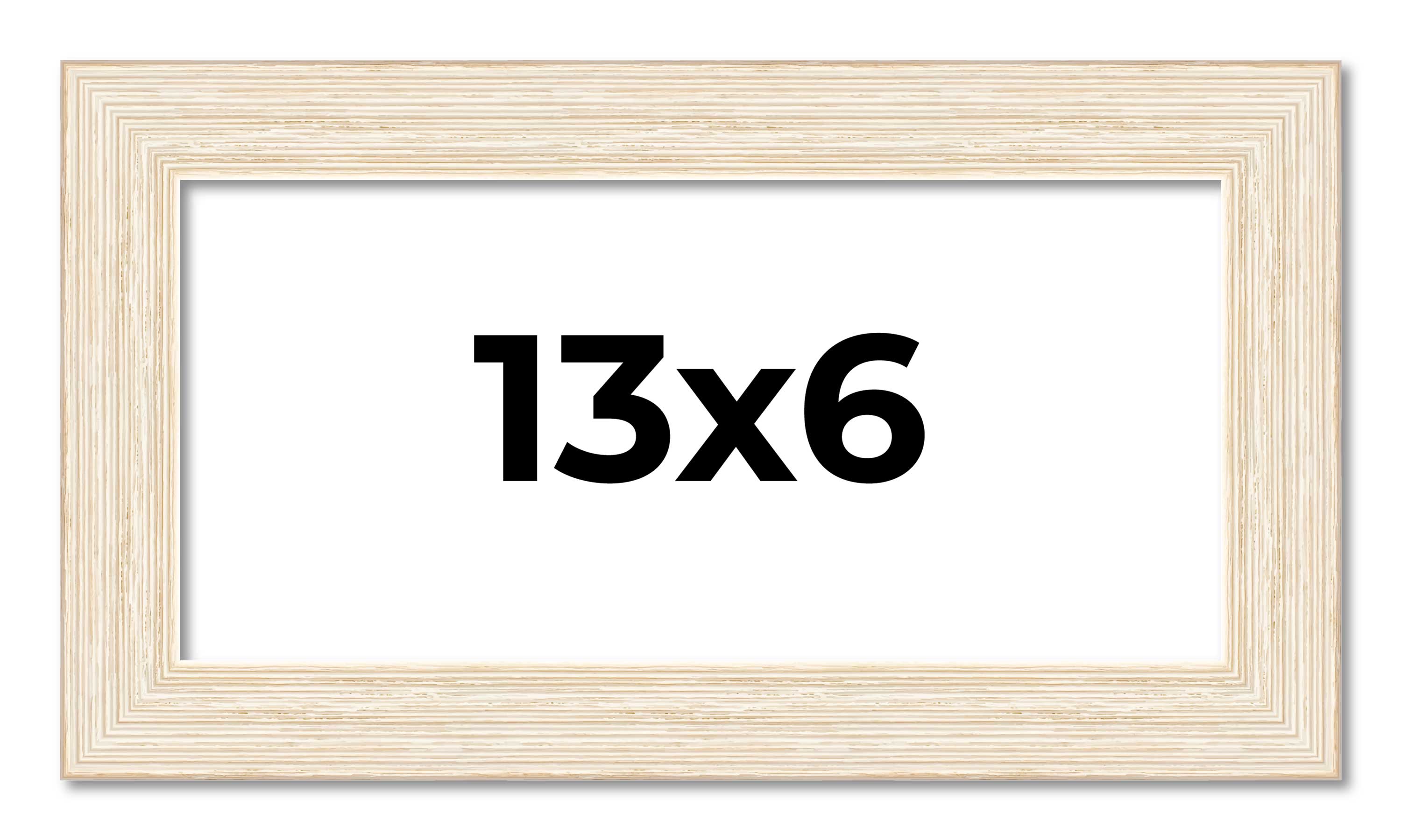 13x6 Frame White Real Wood Picture Frame Width 1.5 inches | Interior Frame Depth main product image