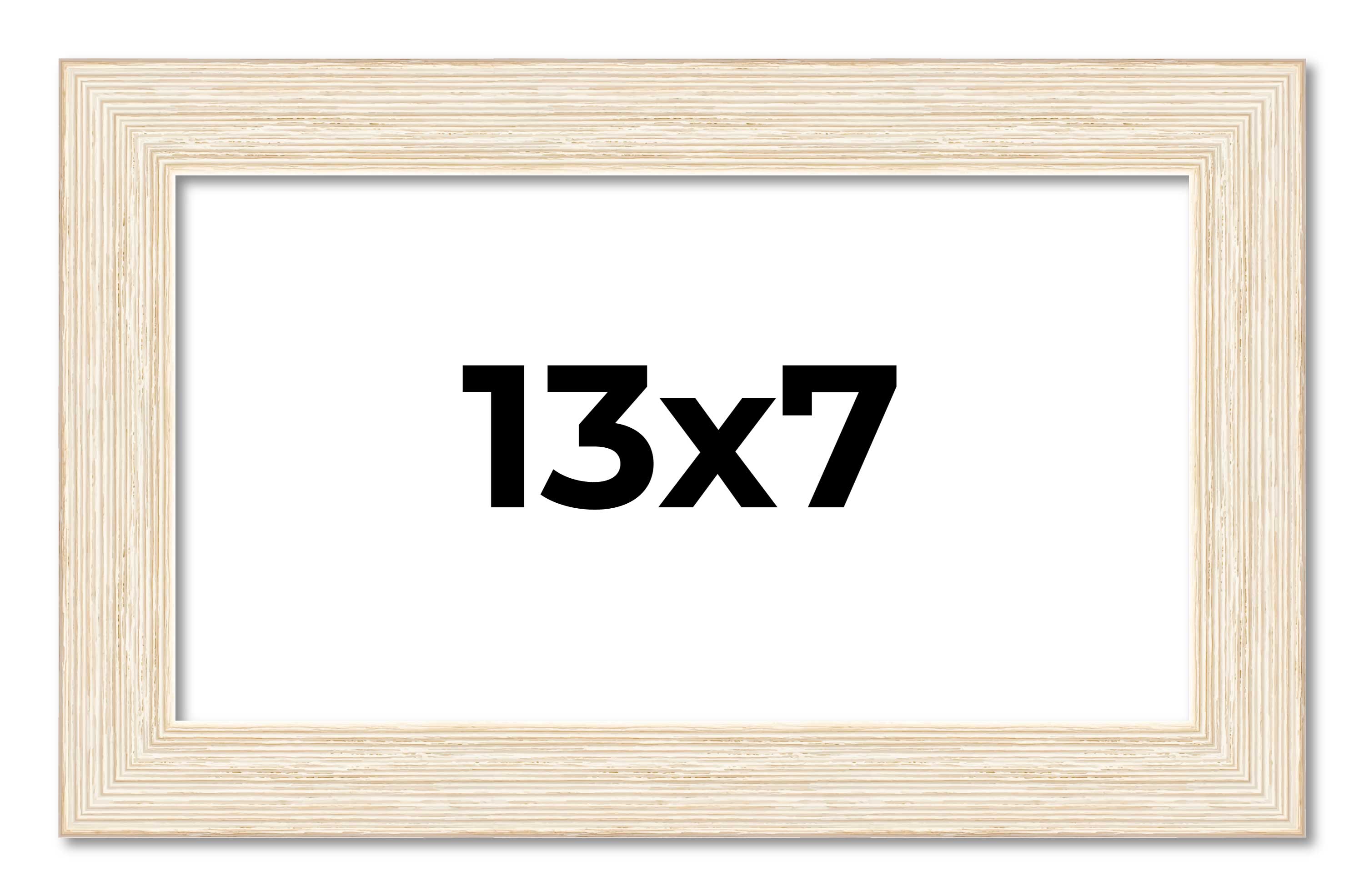 13x7 Frame White Real Wood Picture Frame Width 1.5 inches | Interior Frame Depth main product image