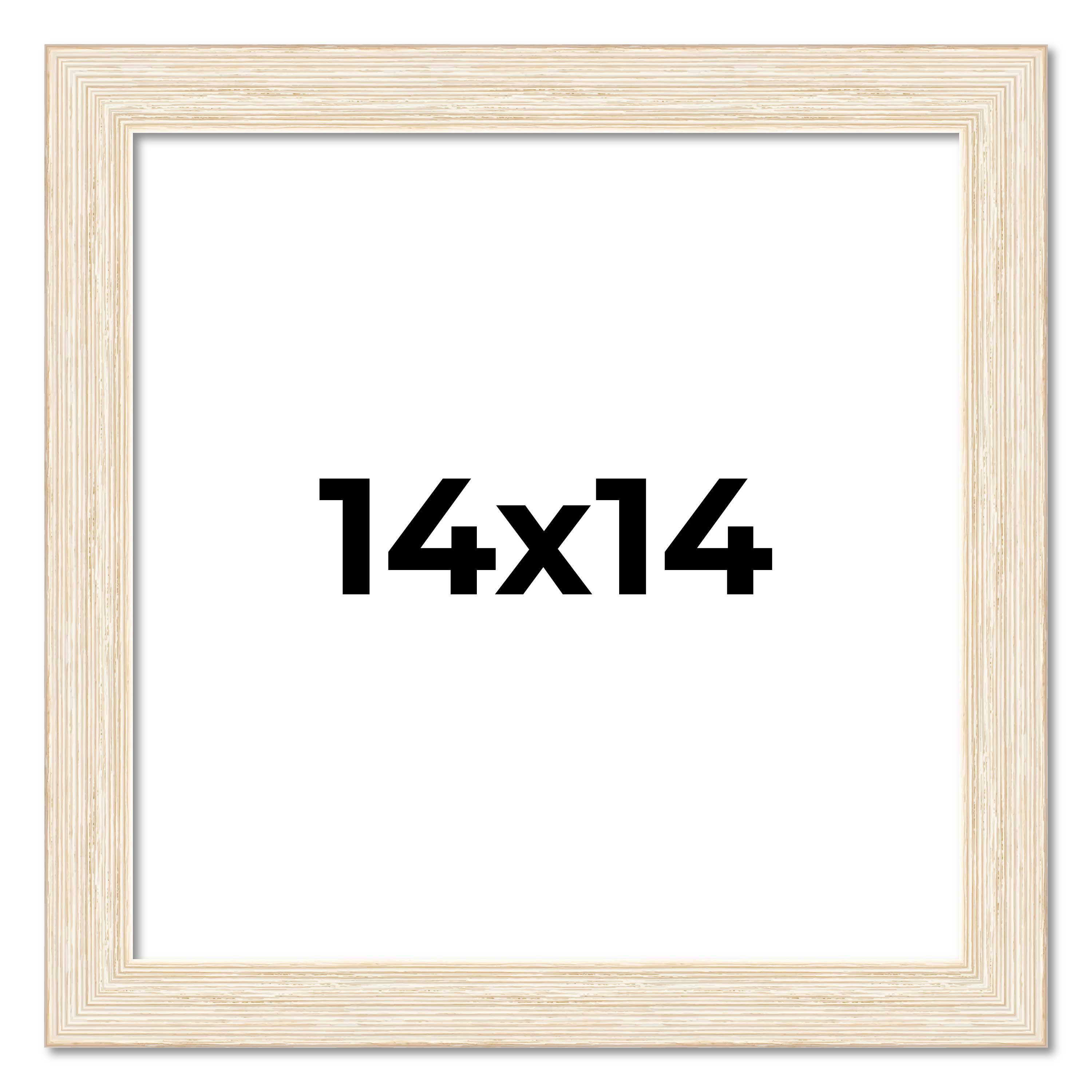 14x14 Frame White Real Wood Picture Frame Width 1.5 inches | Interior Frame Dept