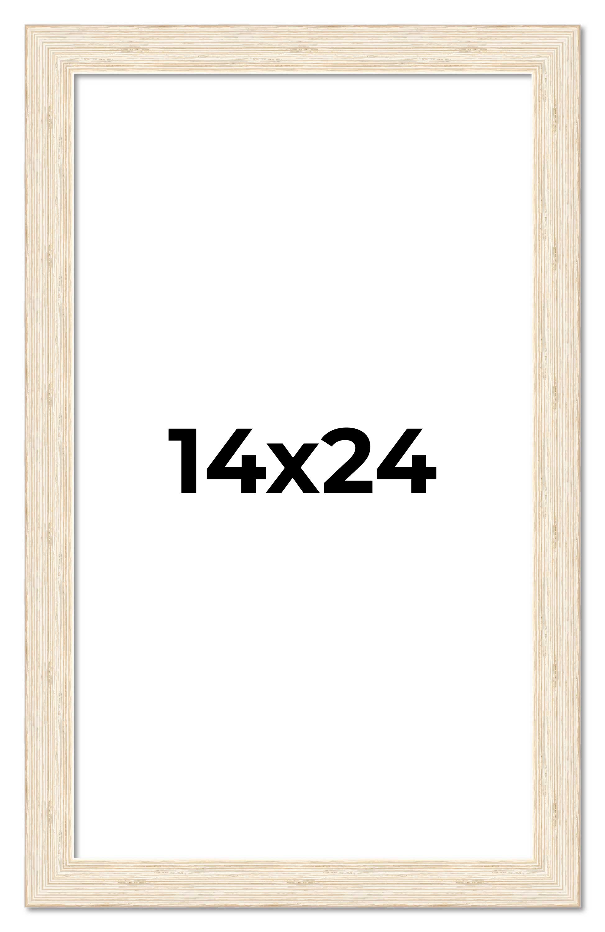 14x24 Frame White Real Wood Picture Frame Width 1.5 inches | Interior Frame Dept