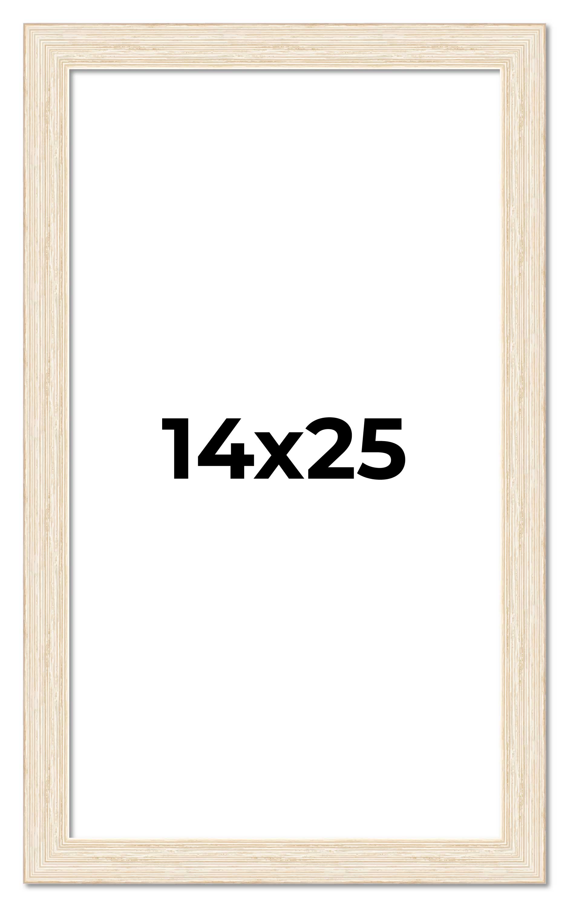 14x25 Frame White Real Wood Picture Frame Width 1.5 inches | Interior Frame Dept