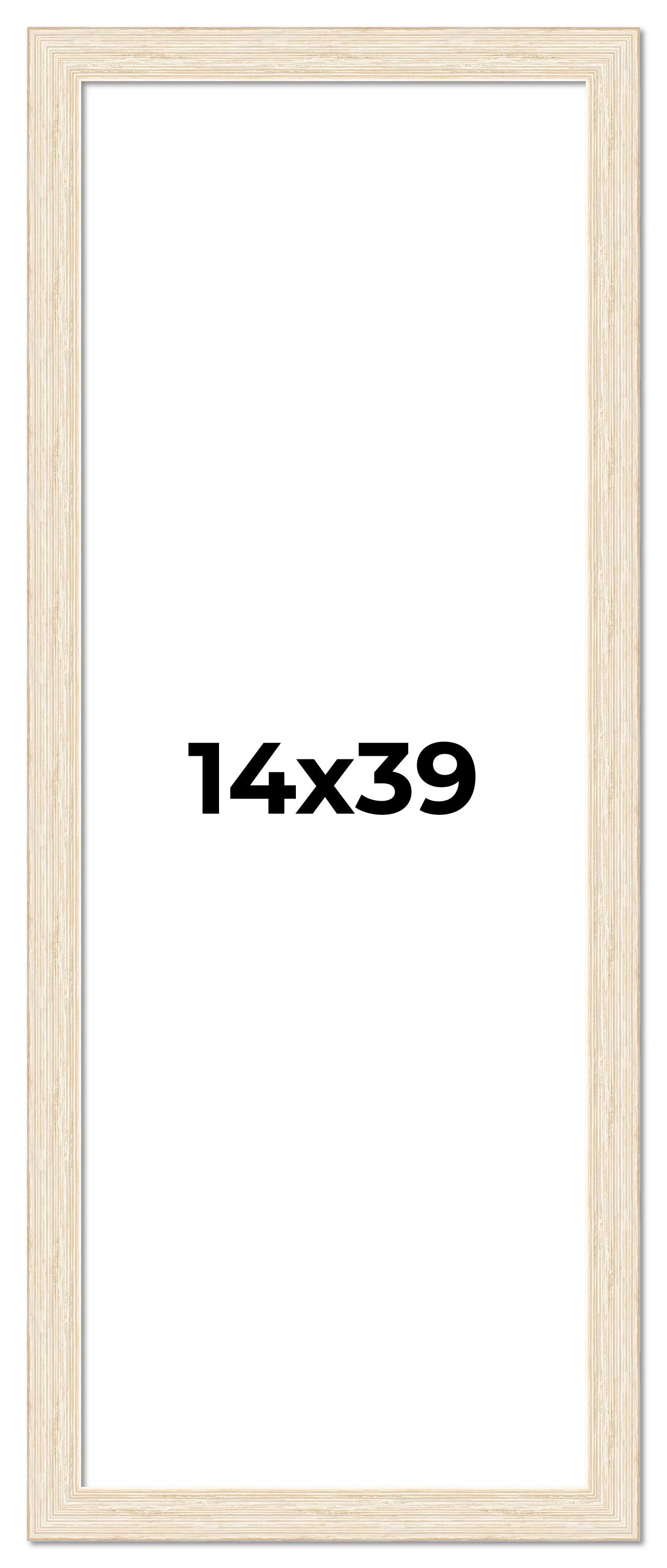 14×39 Frame White Real Wood Picture Frame Width 1.5 inches | Interior Frame Dept