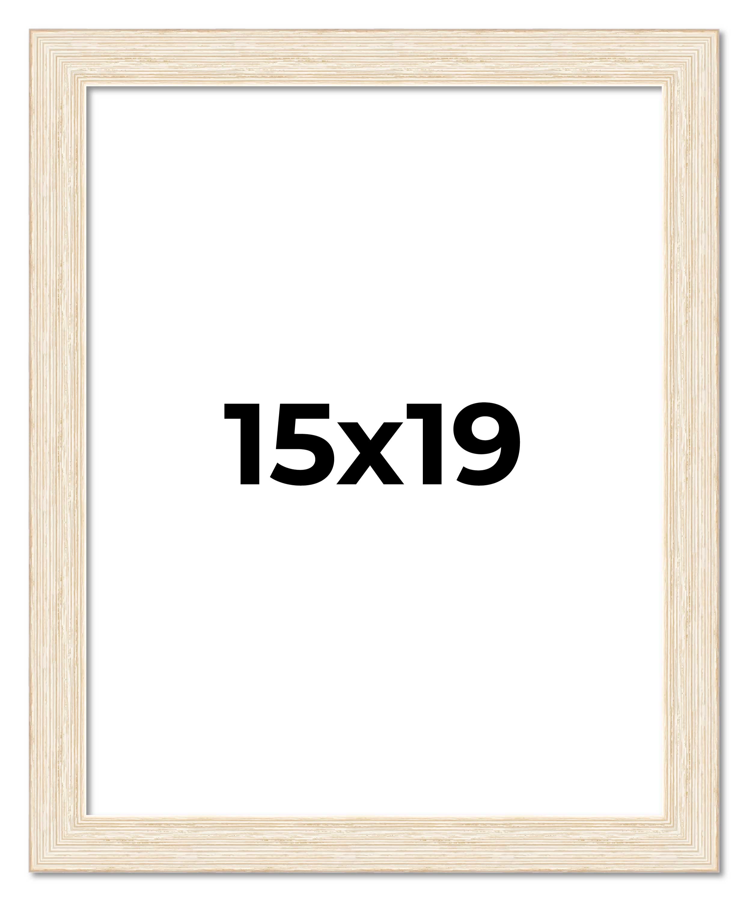 15×19 Frame White Real Wood Picture Frame Width 1.5 inches | Interior Frame Dept