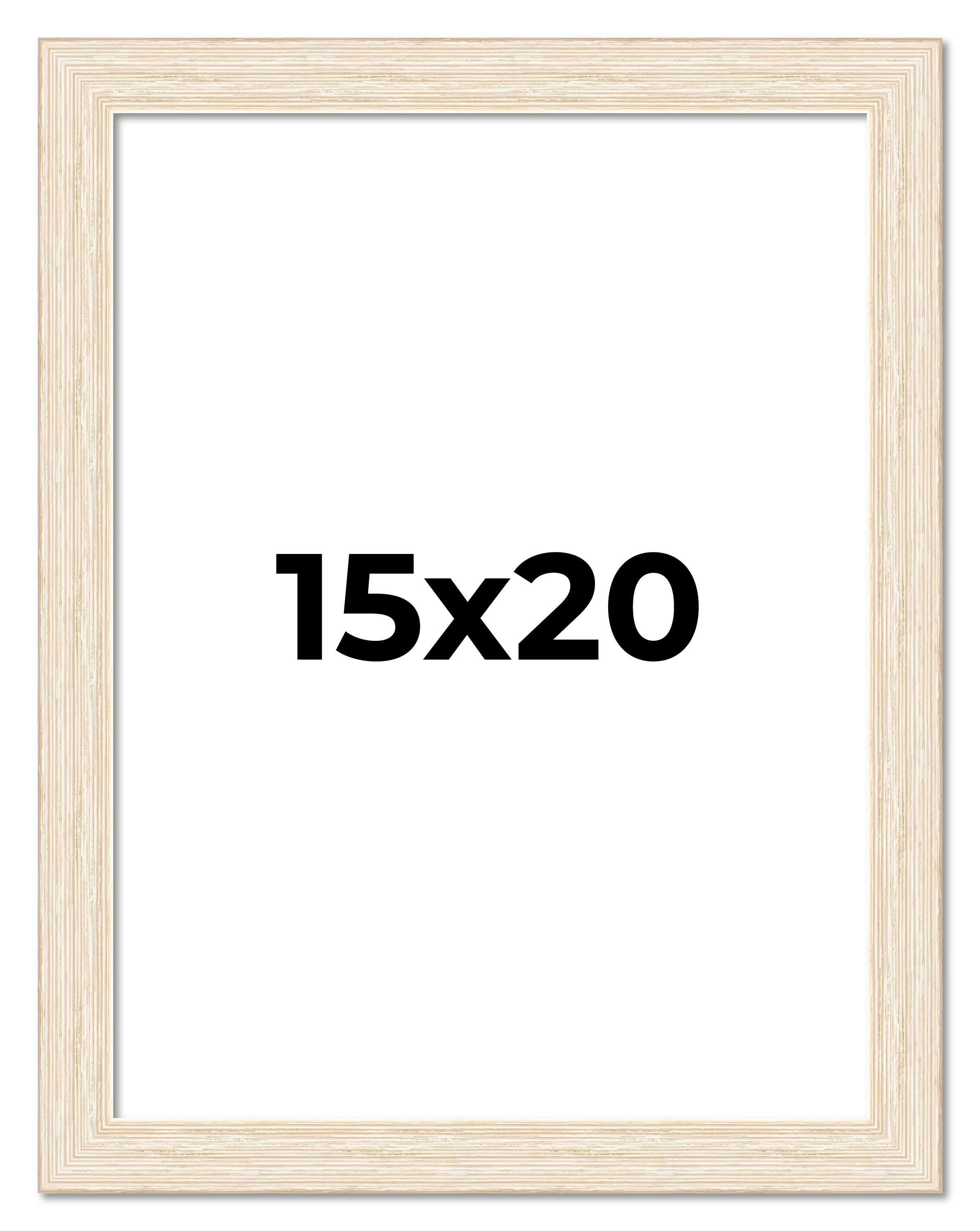 15x20 Rahmen weiß Echtholz Bilderrahmen Breite 1,5 cm | Innenrahmen Abt.