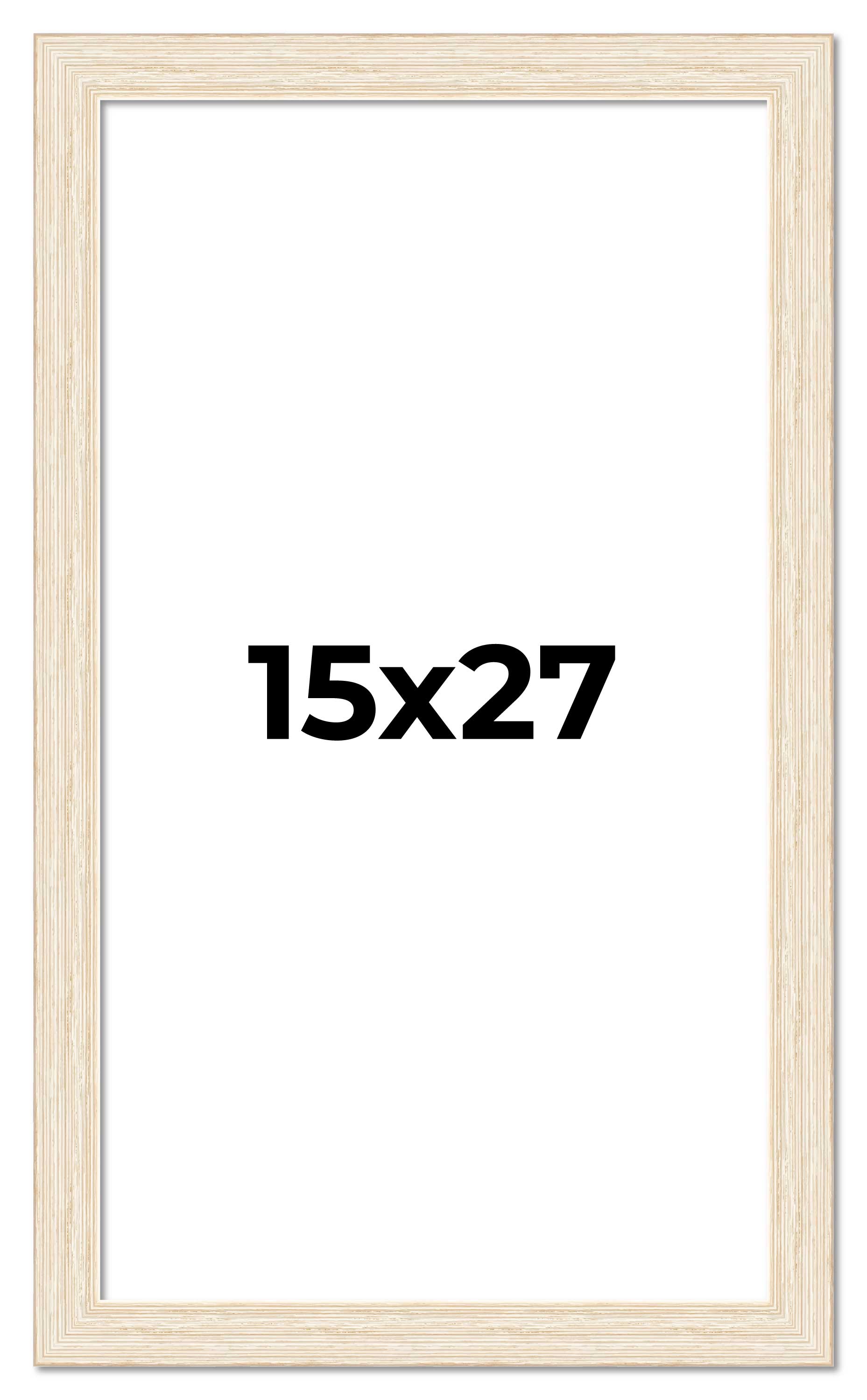 15×27 Frame White Real Wood Picture Frame Width 1.5 inches | Interior Frame Dept