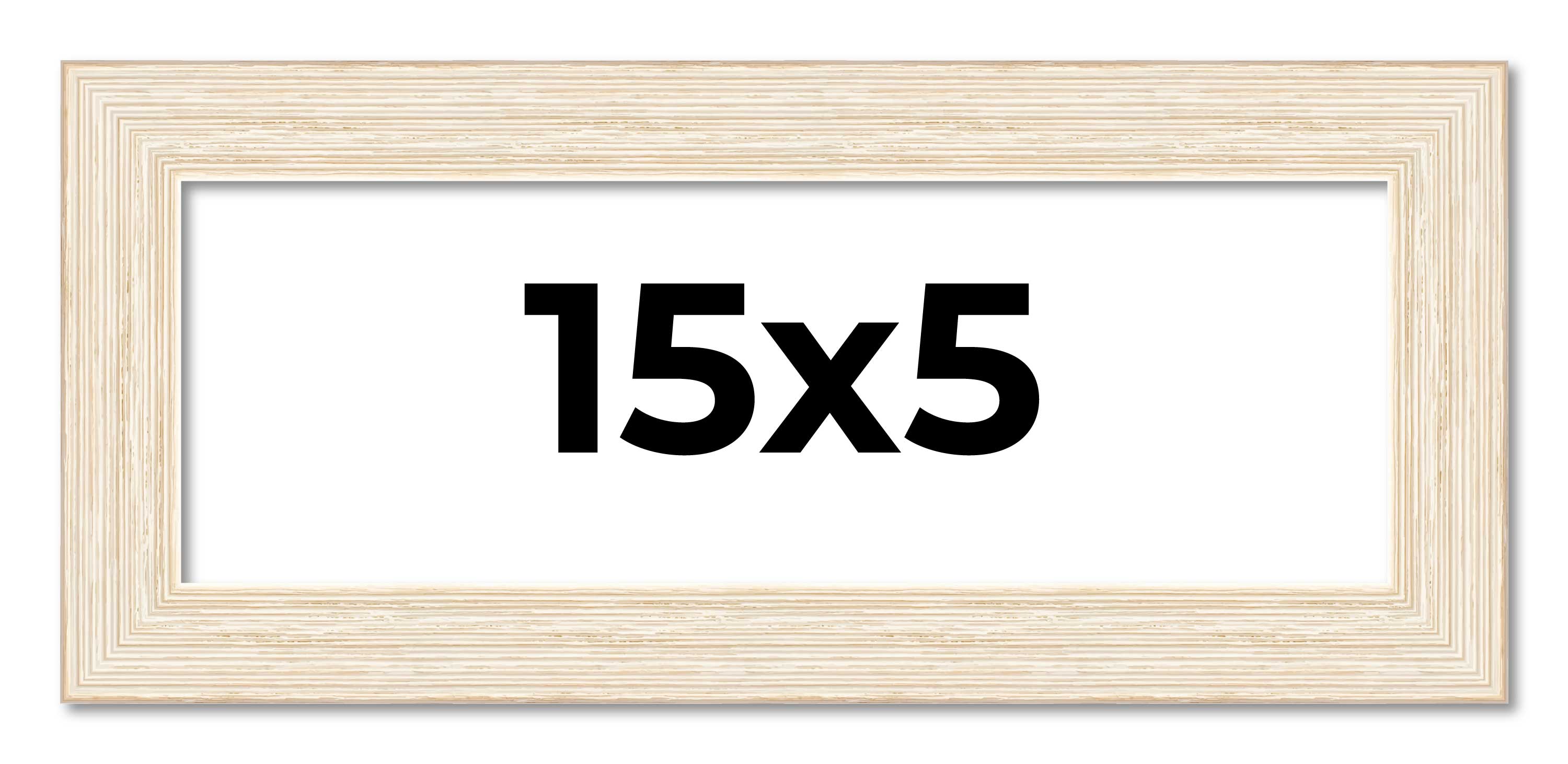 15×5 Frame White Real Wood Picture Frame Width 1.5 inches | Interior Frame Depth