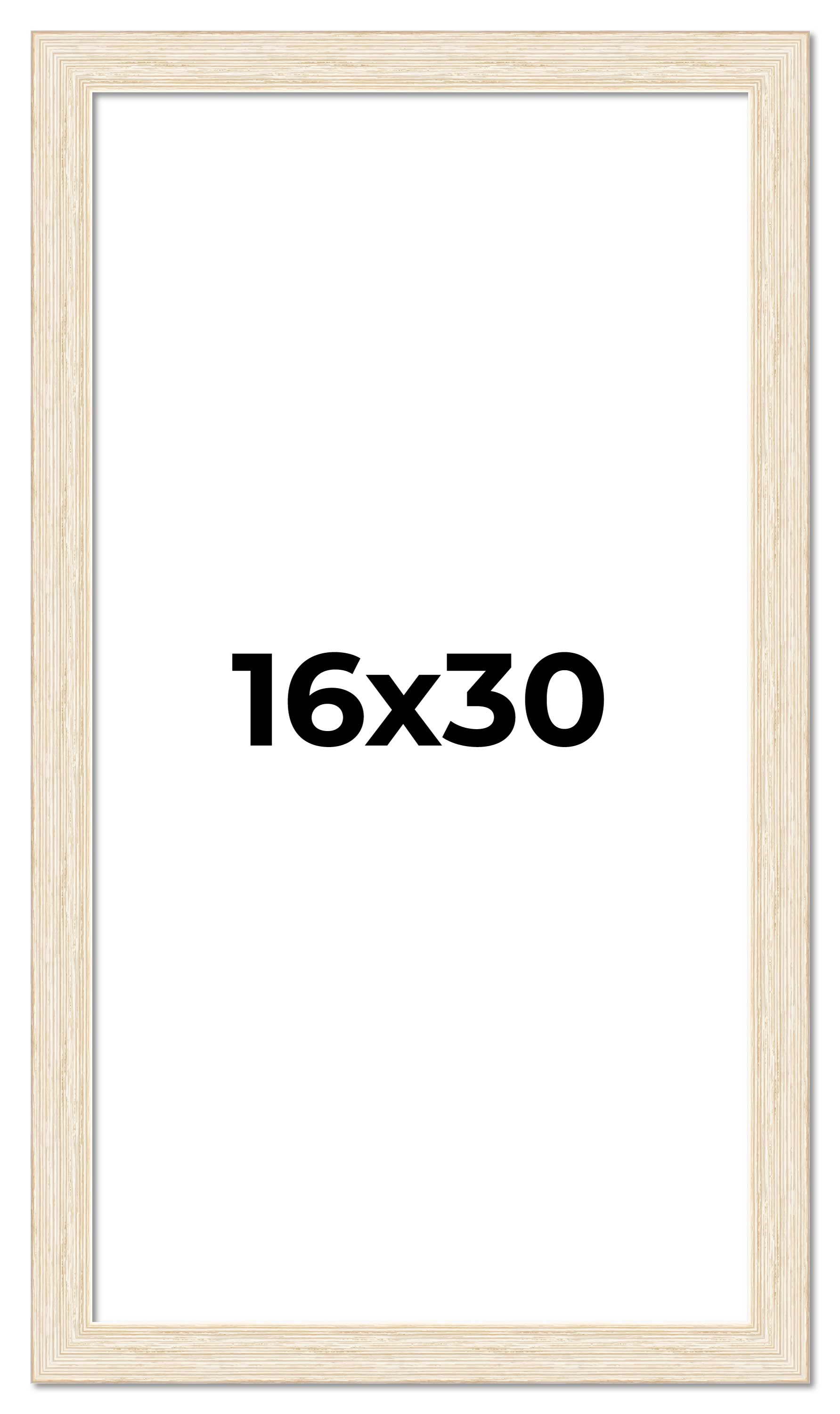 16x30 Frame White Real Wood Picture Frame Width 1.5 inches | Interior Frame Dept main product image