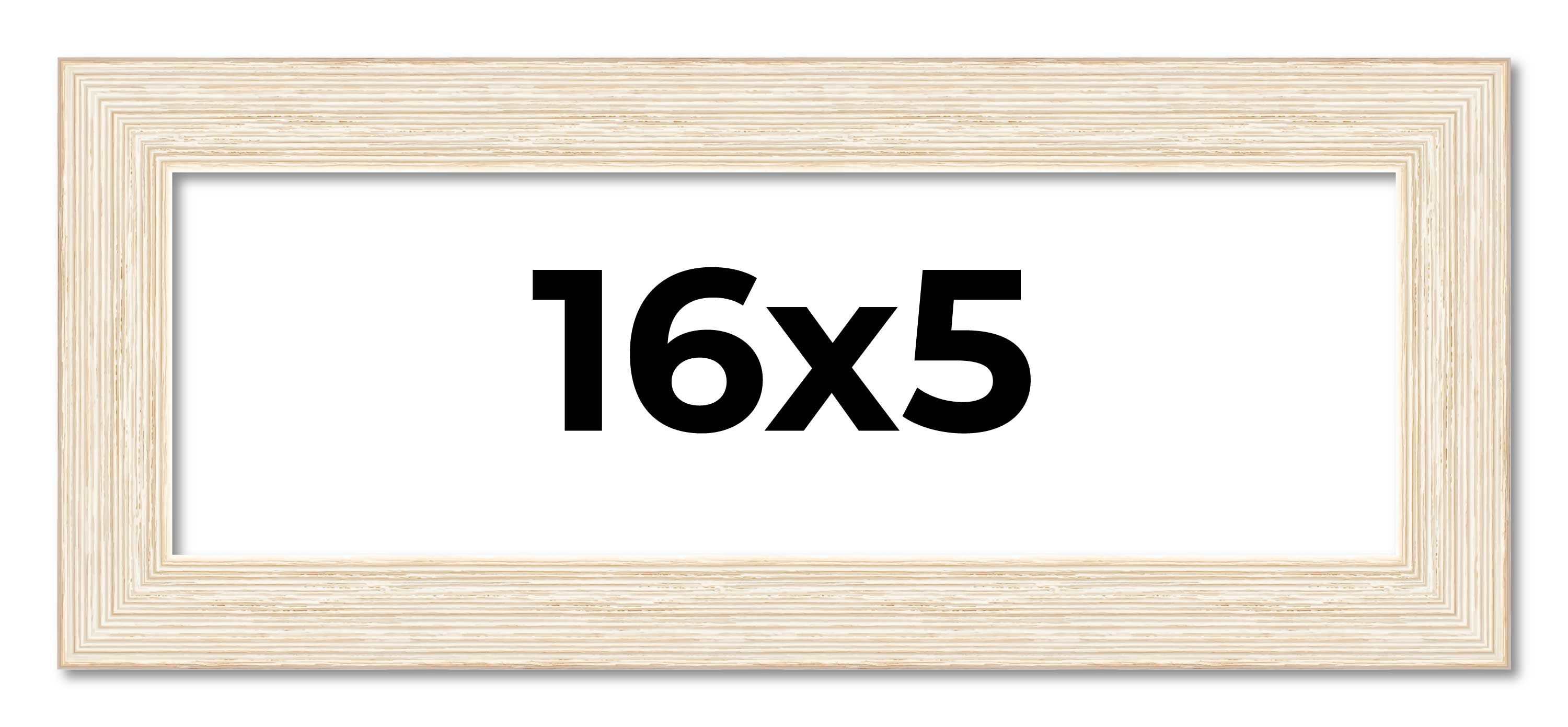 16x5 Frame White Real Wood Picture Frame Width 1.5 inches | Interior Frame Depth main product image