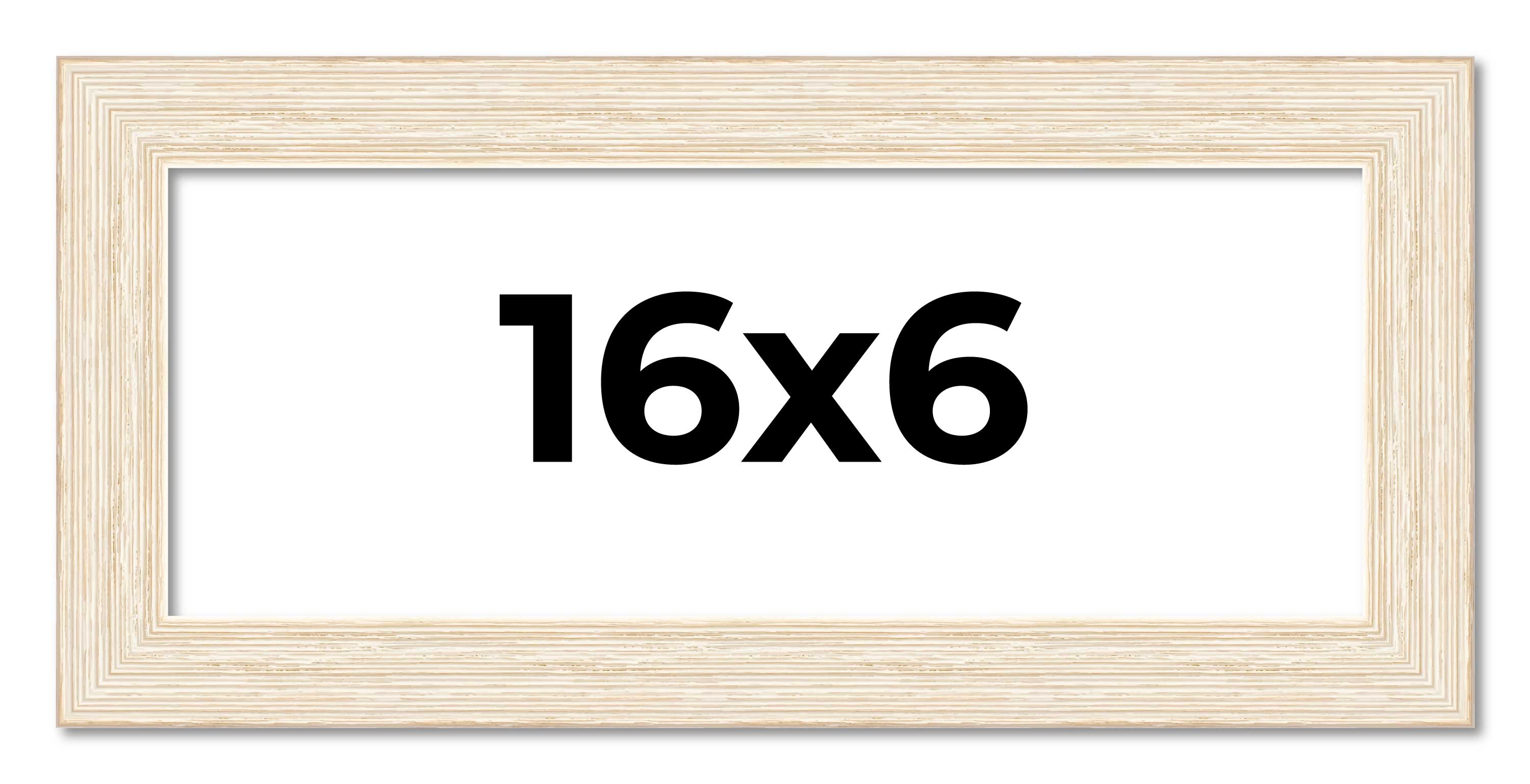 16x6 Frame White Real Wood Picture Frame Width 1.5 inches | Interior Frame Depth main product image