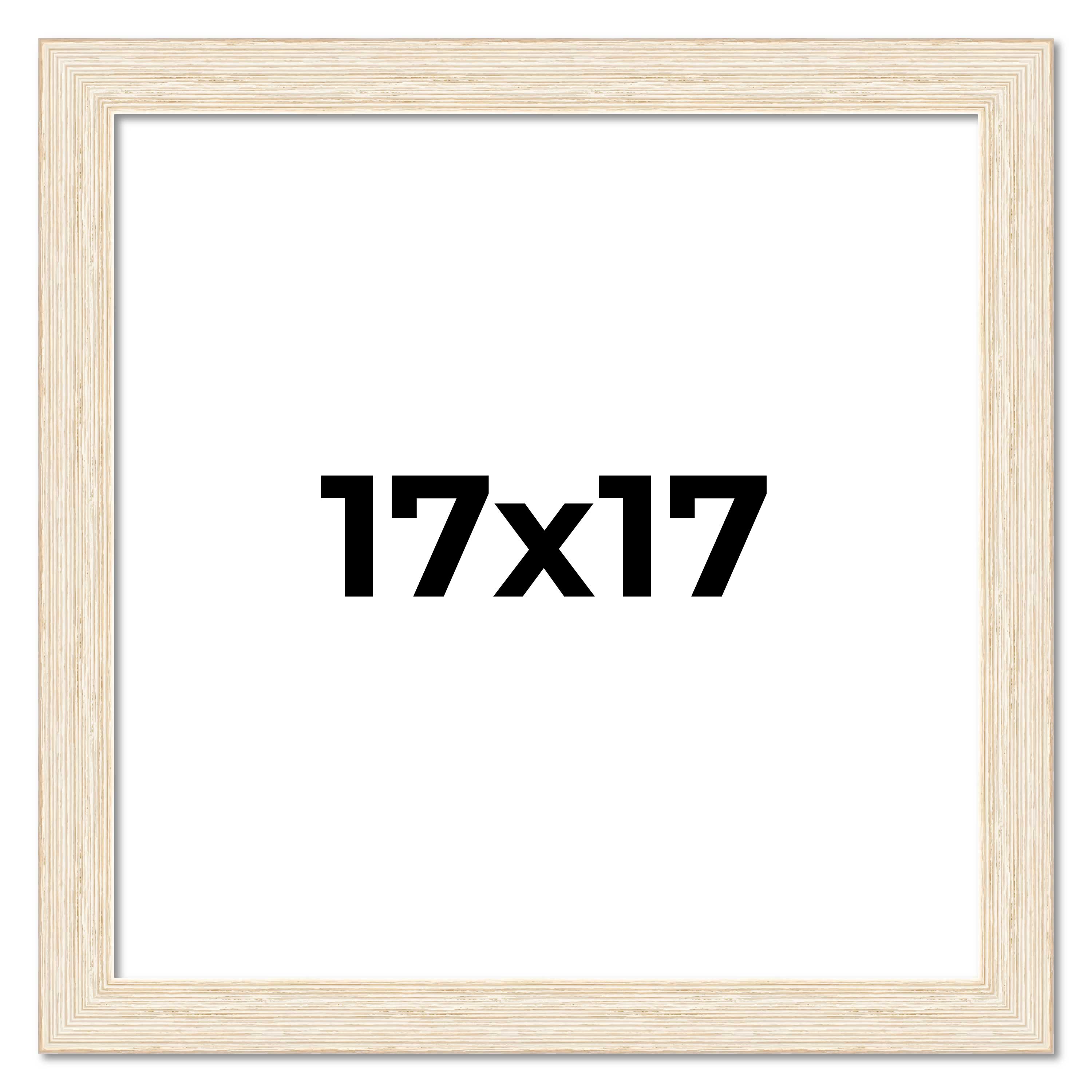 17x17 Frame White Real Wood Picture Frame Width 1.5 inches | Interior Frame Dept