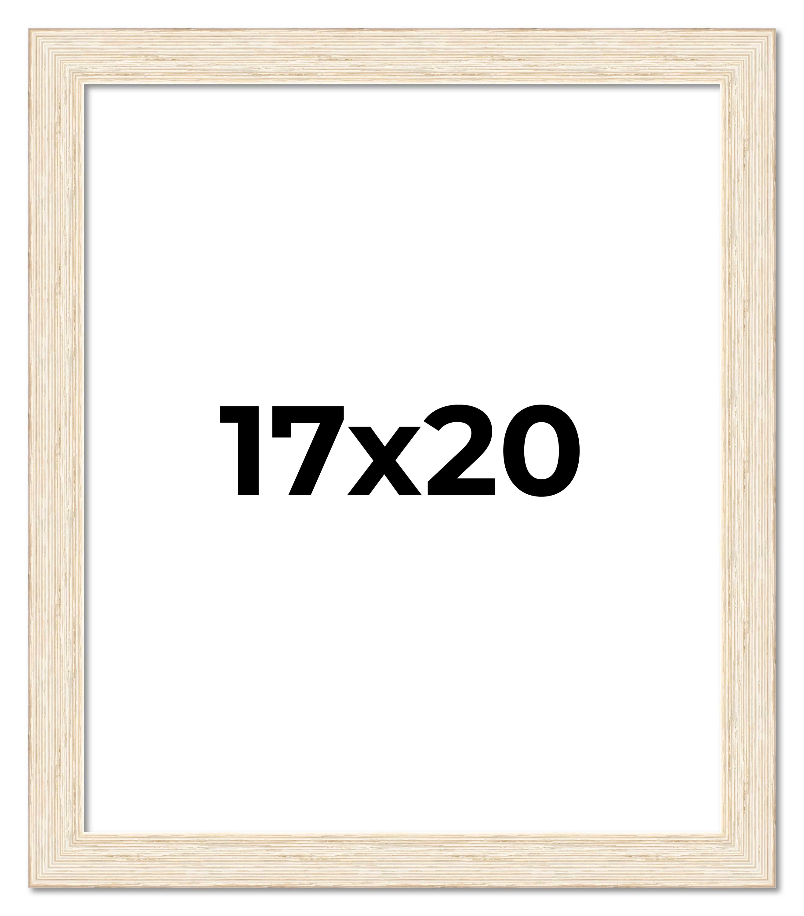 17×20 Frame White Barnwood Picture Frame Photo Frame UV Acrylic, Acid Free