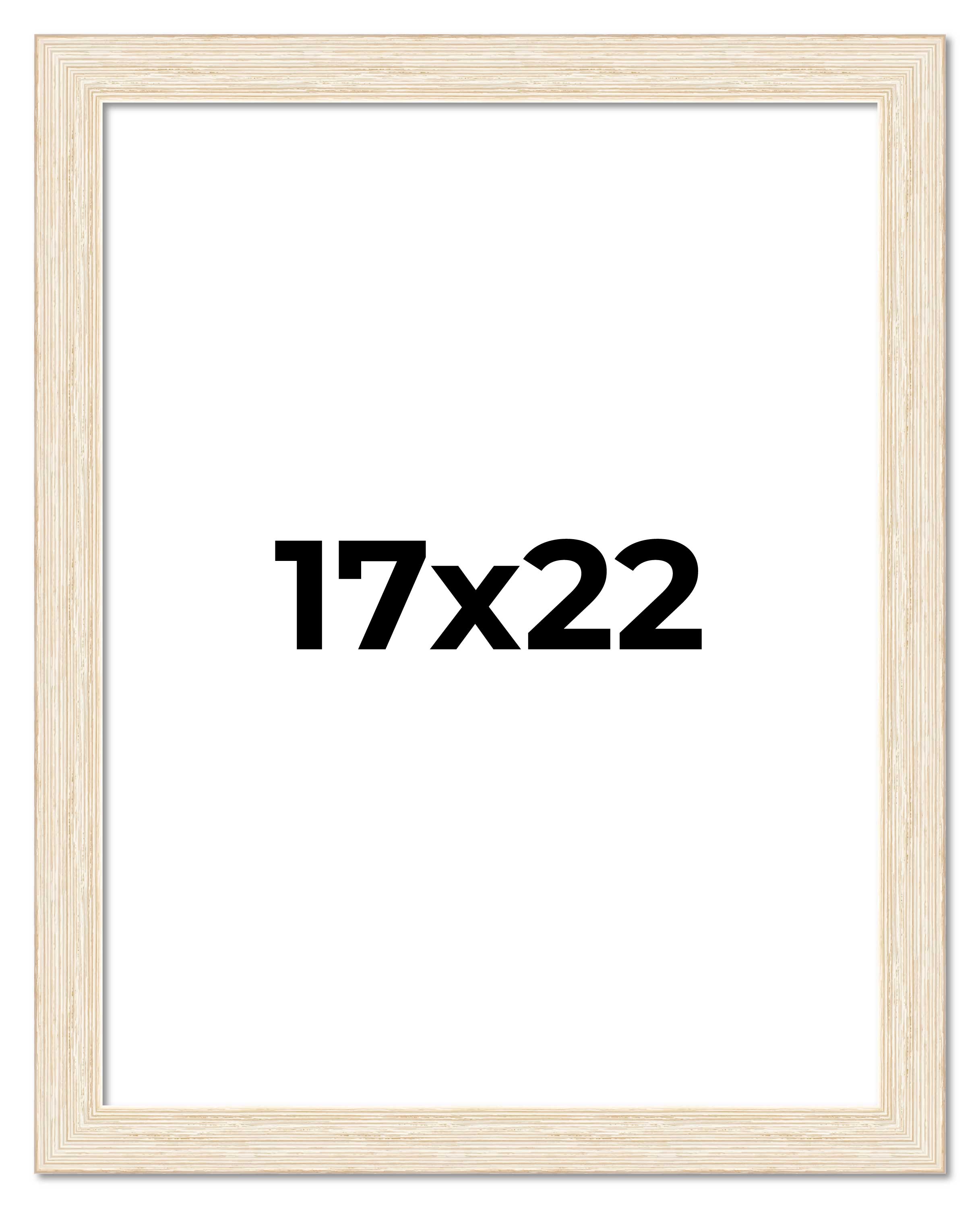 17×22 Frame White Real Wood Picture Frame Width 1.5 inches | Interior Frame Dept