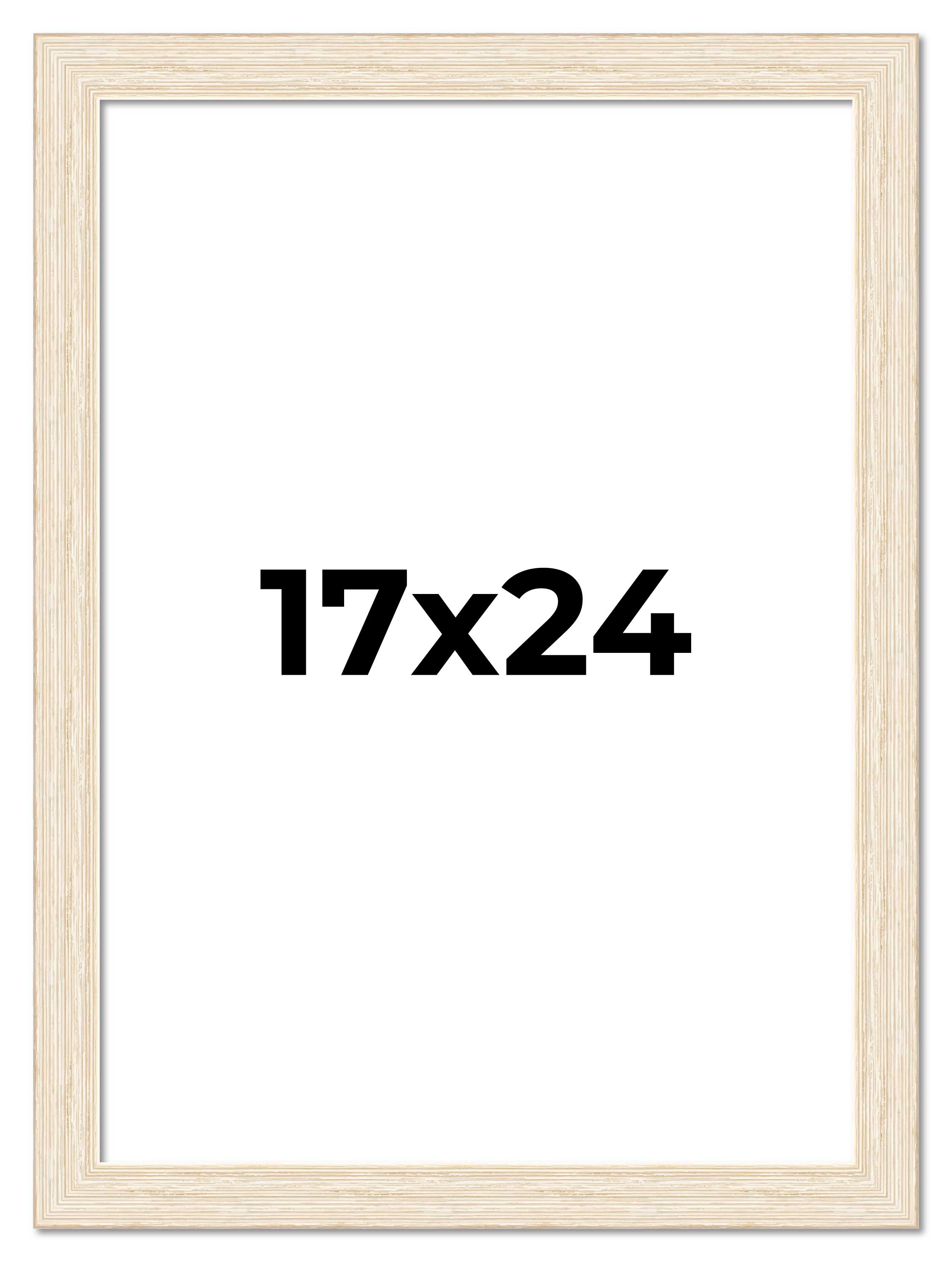 17×24 Frame White Real Wood Picture Frame Width 1.5 inches | Interior Frame Dept