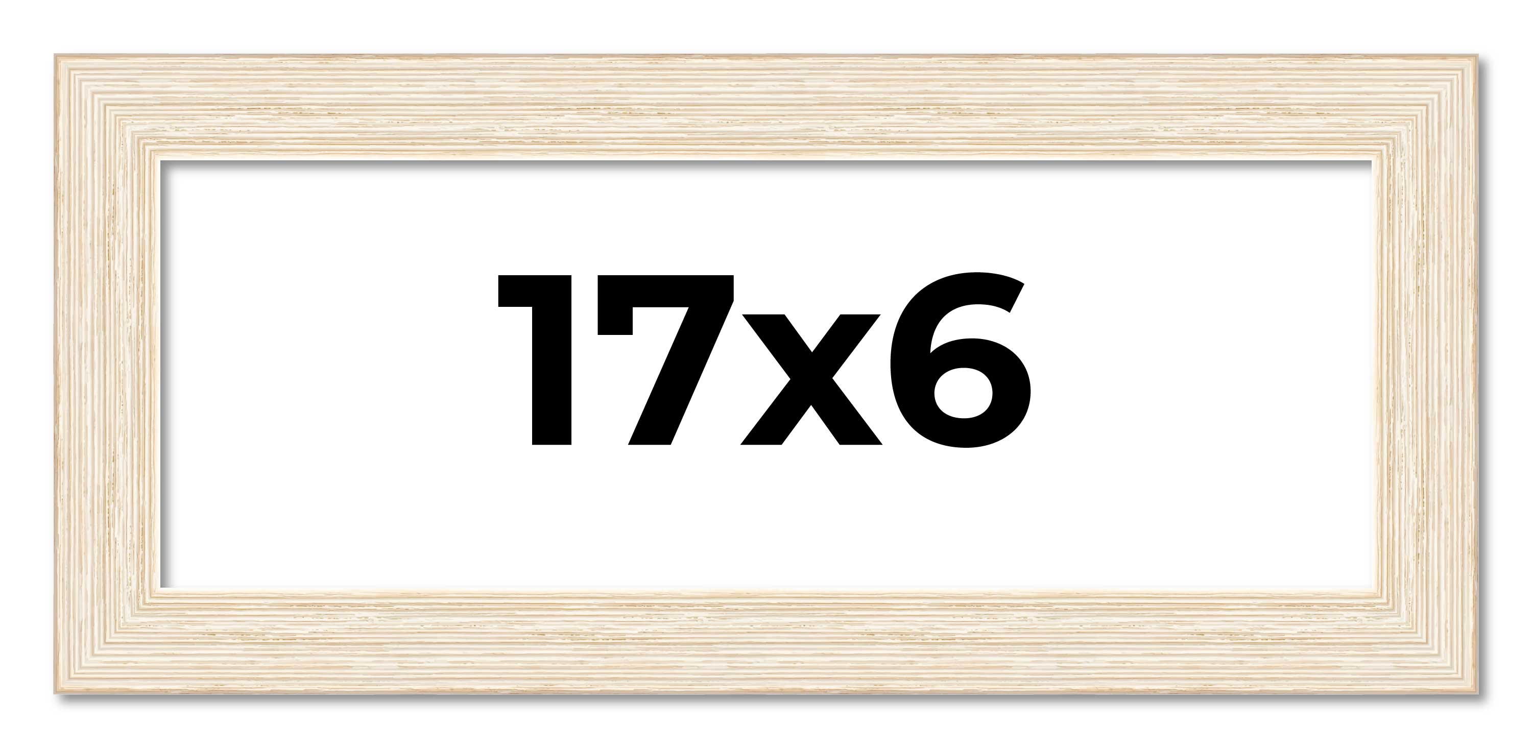 17x6 Frame White Real Wood Picture Frame Width 1.5 inches | Interior Frame Depth main product image