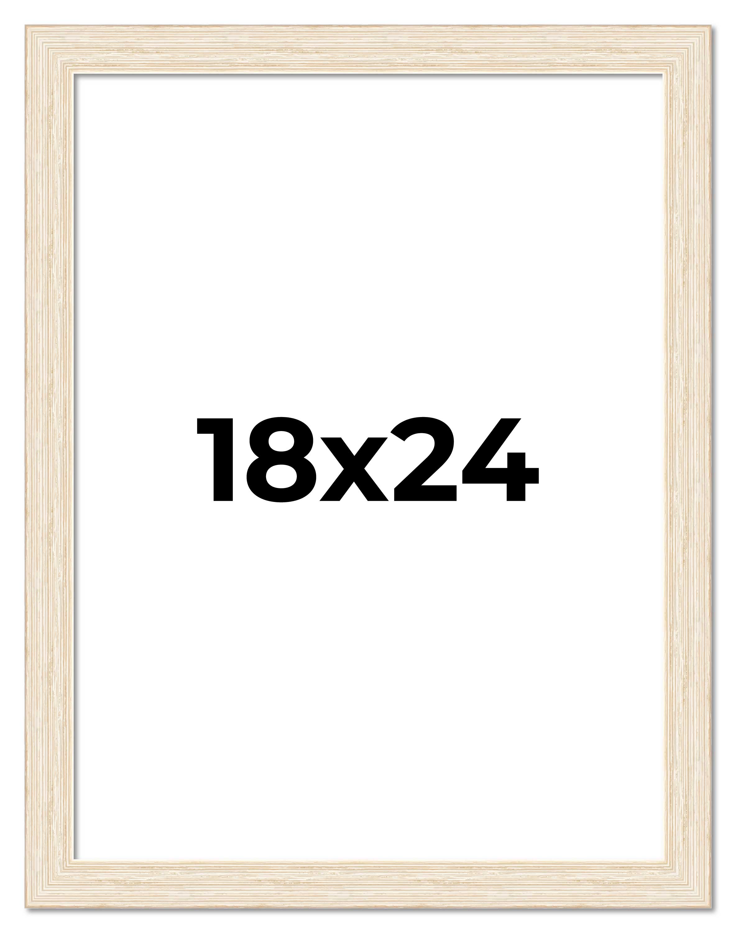 18x24 Frame White Real Wood Picture Frame Width 1.5 inches | Interior Frame Dept