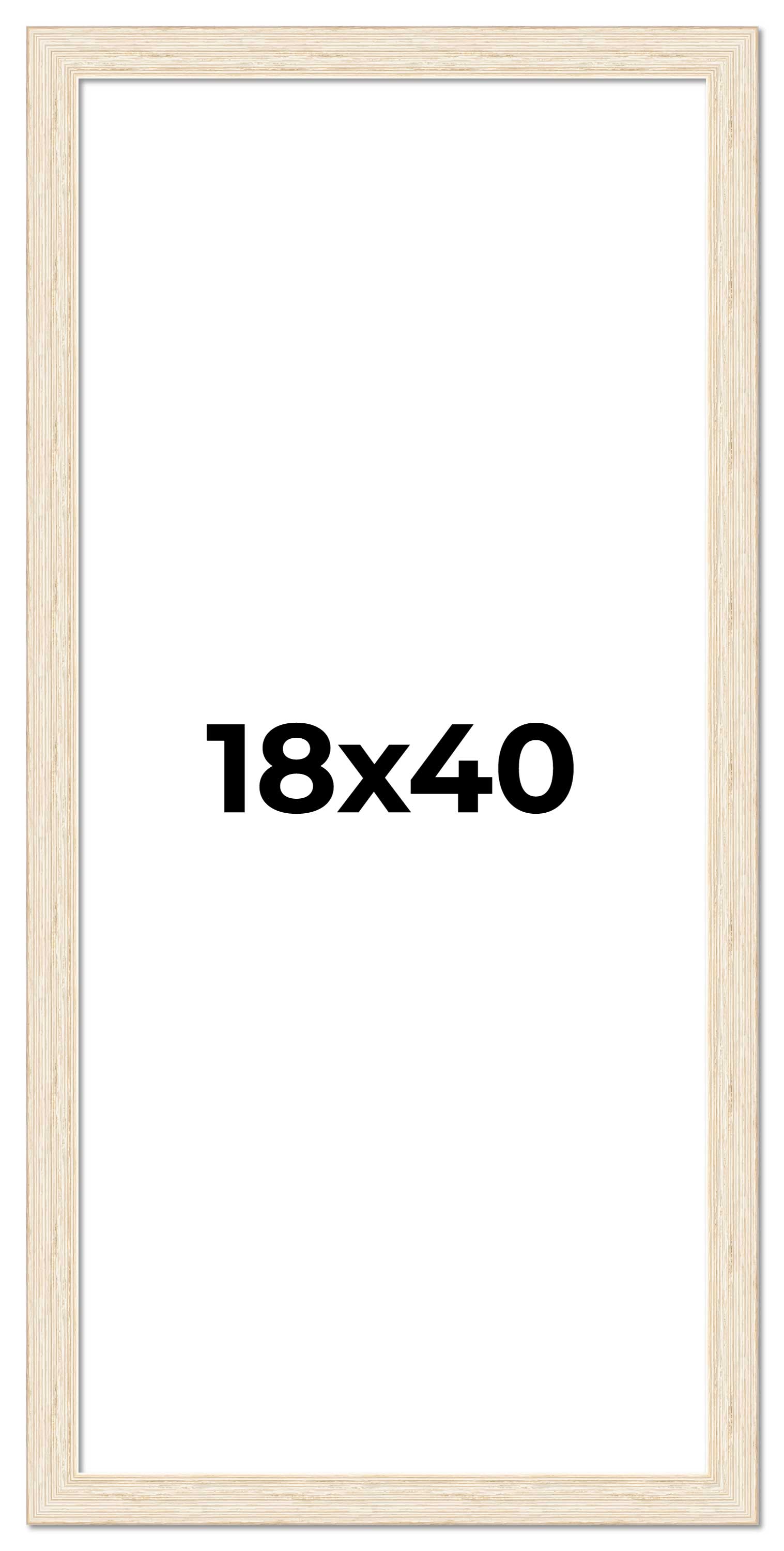 18x40 Frame White Real Wood Picture Frame Width 1.5 inches | Interior Frame Dept main product image