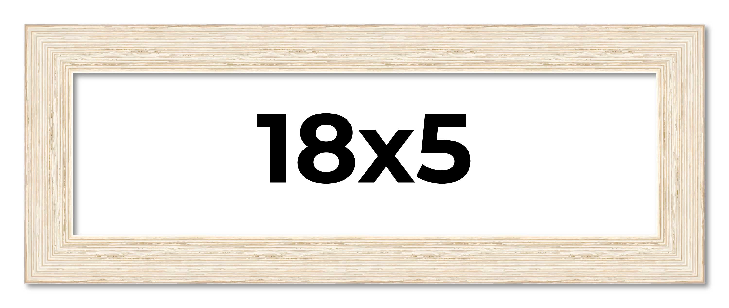 18x5 Frame White Real Wood Picture Frame Width 1.5 inches | Interior Frame Depth main product image
