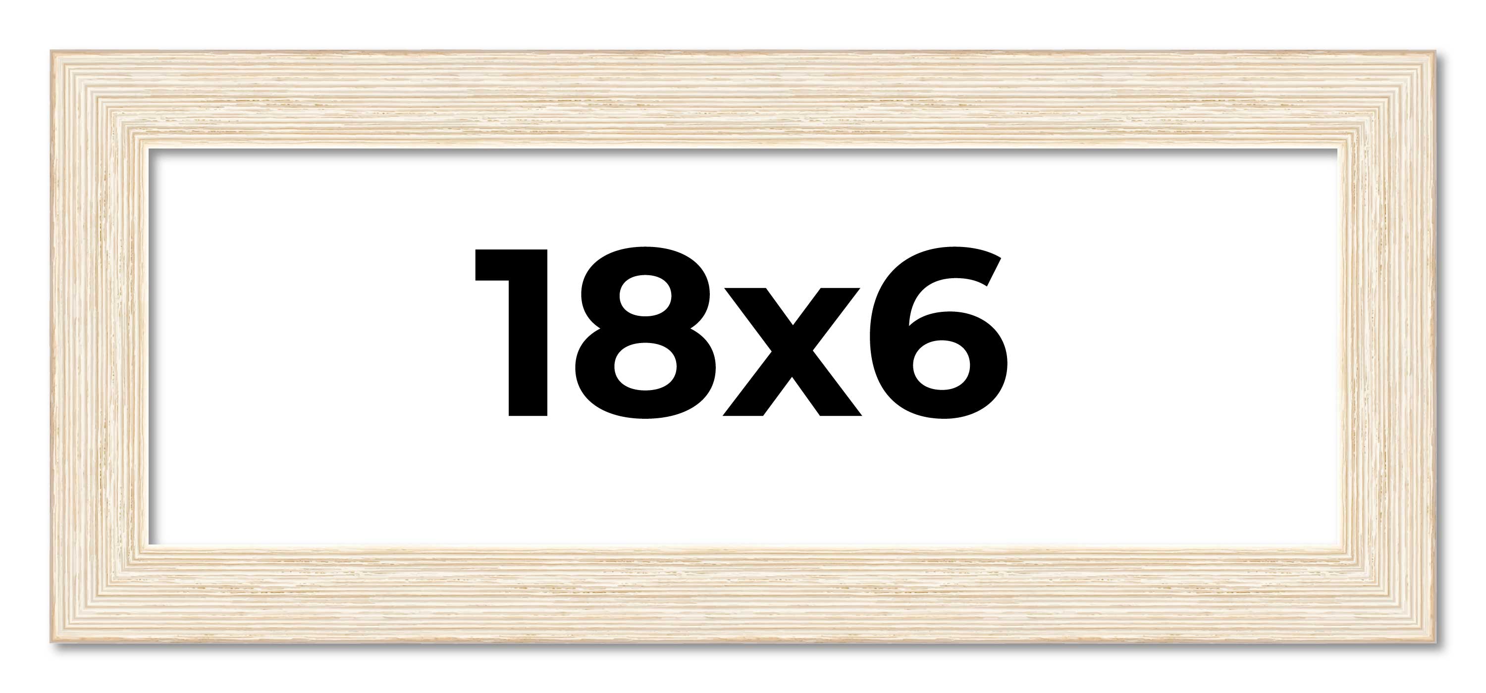 18x6 Frame White Real Wood Picture Frame Width 1.5 inches | Interior Frame Depth main product image