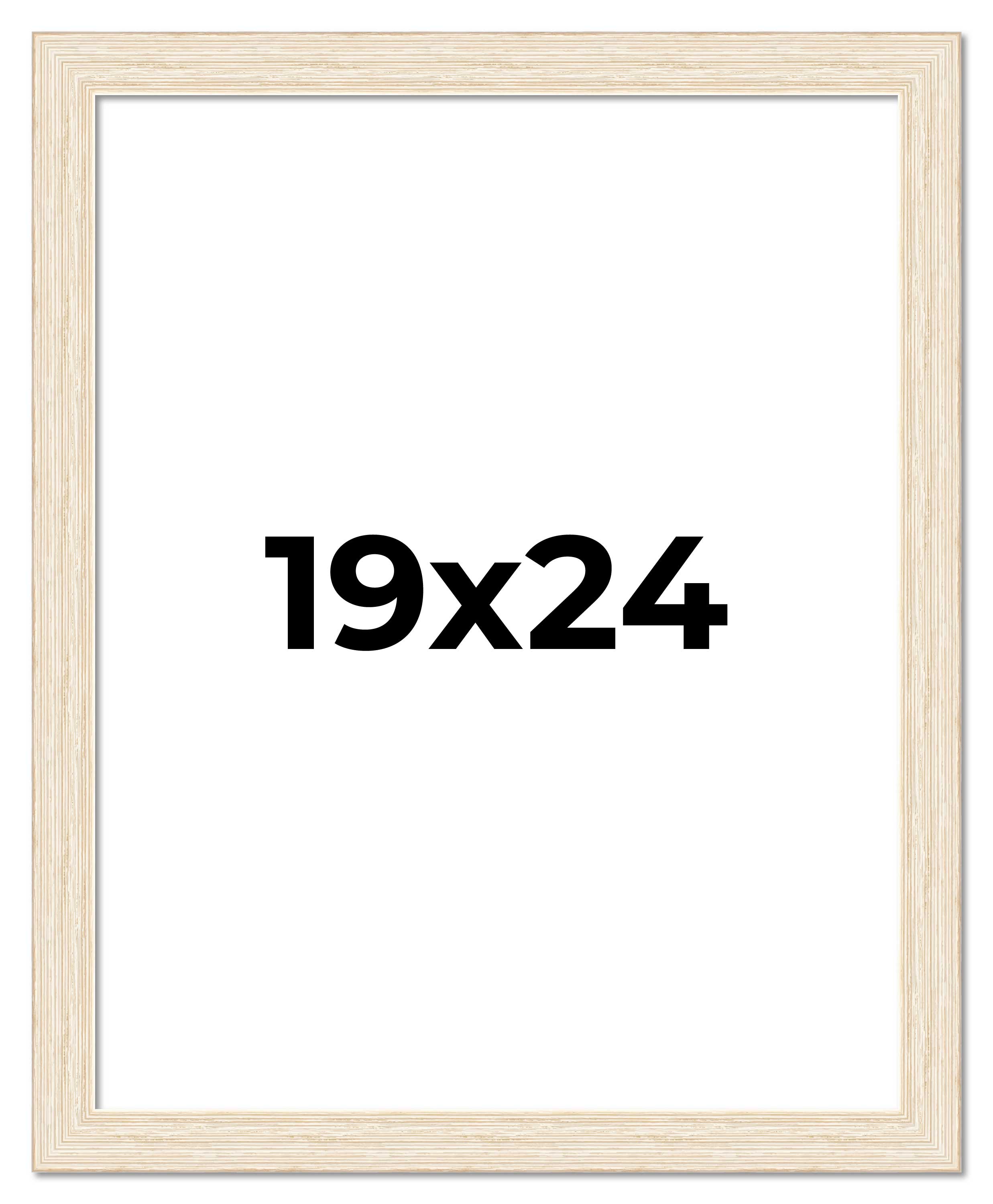 19×24 Frame White Real Wood Picture Frame Width 1.5 inches | Interior Frame Dept
