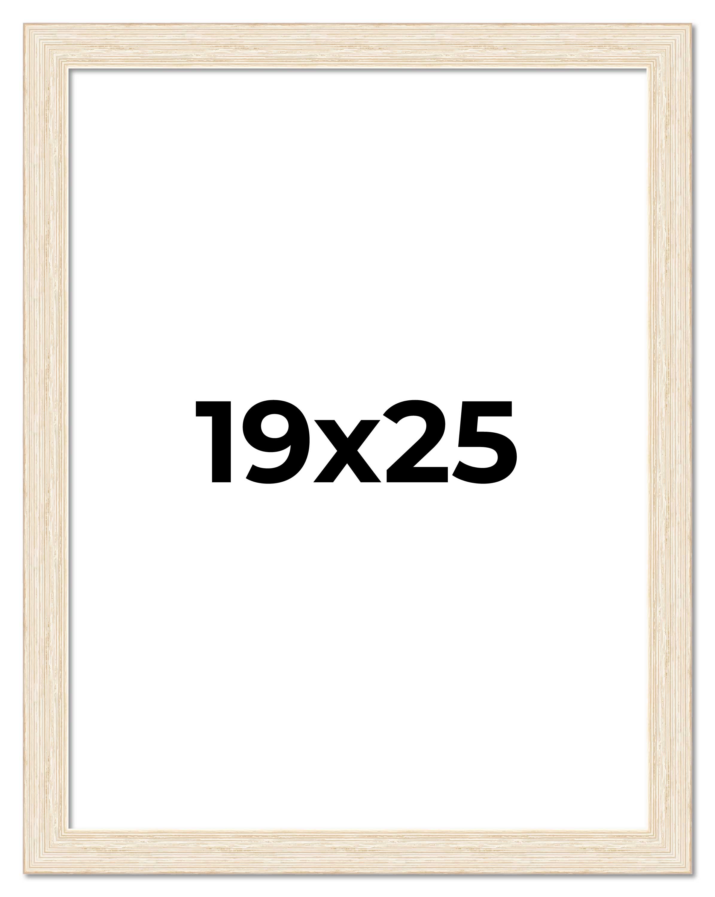 19×25 Frame White Real Wood Picture Frame Width 1.5 inches | Interior Frame Dept