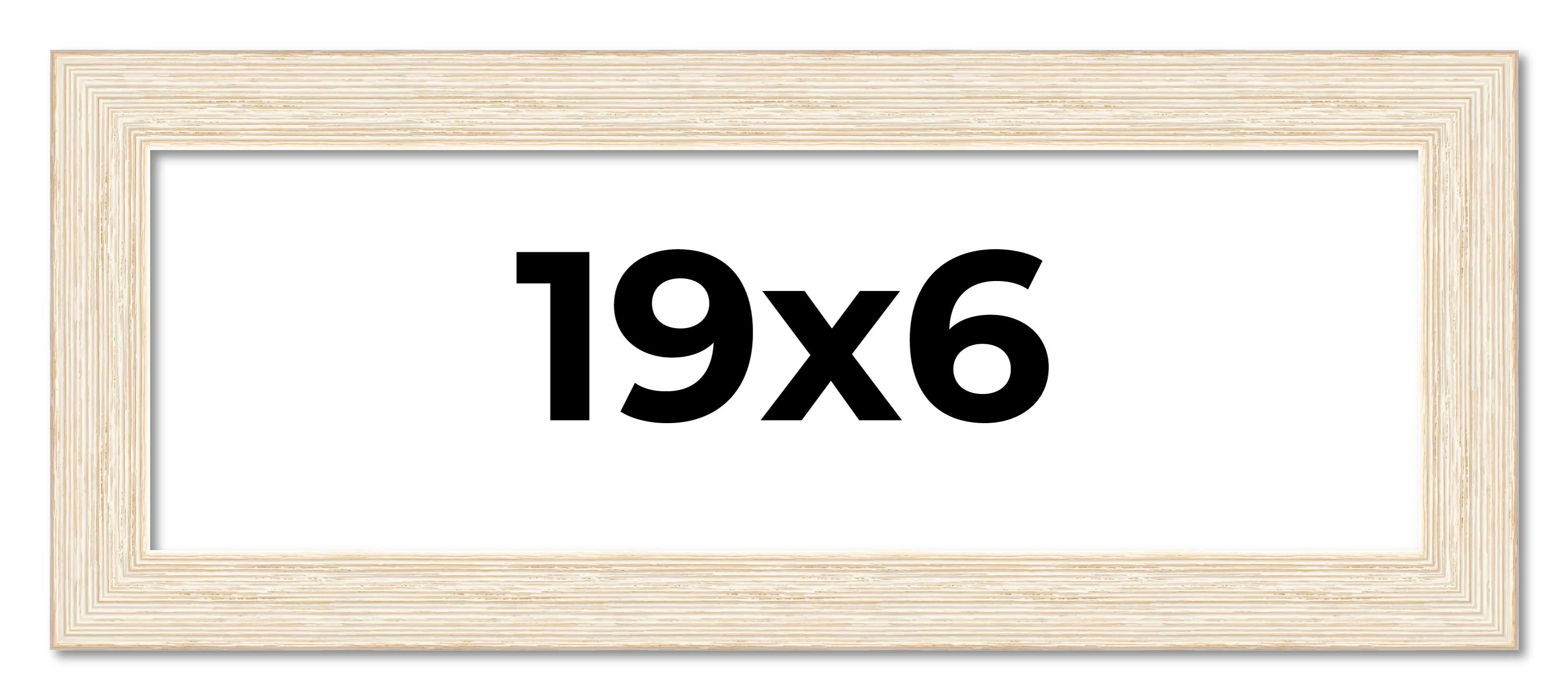 19x6 Frame White Real Wood Picture Frame Width 1.5 inches | Interior Frame Depth main product image