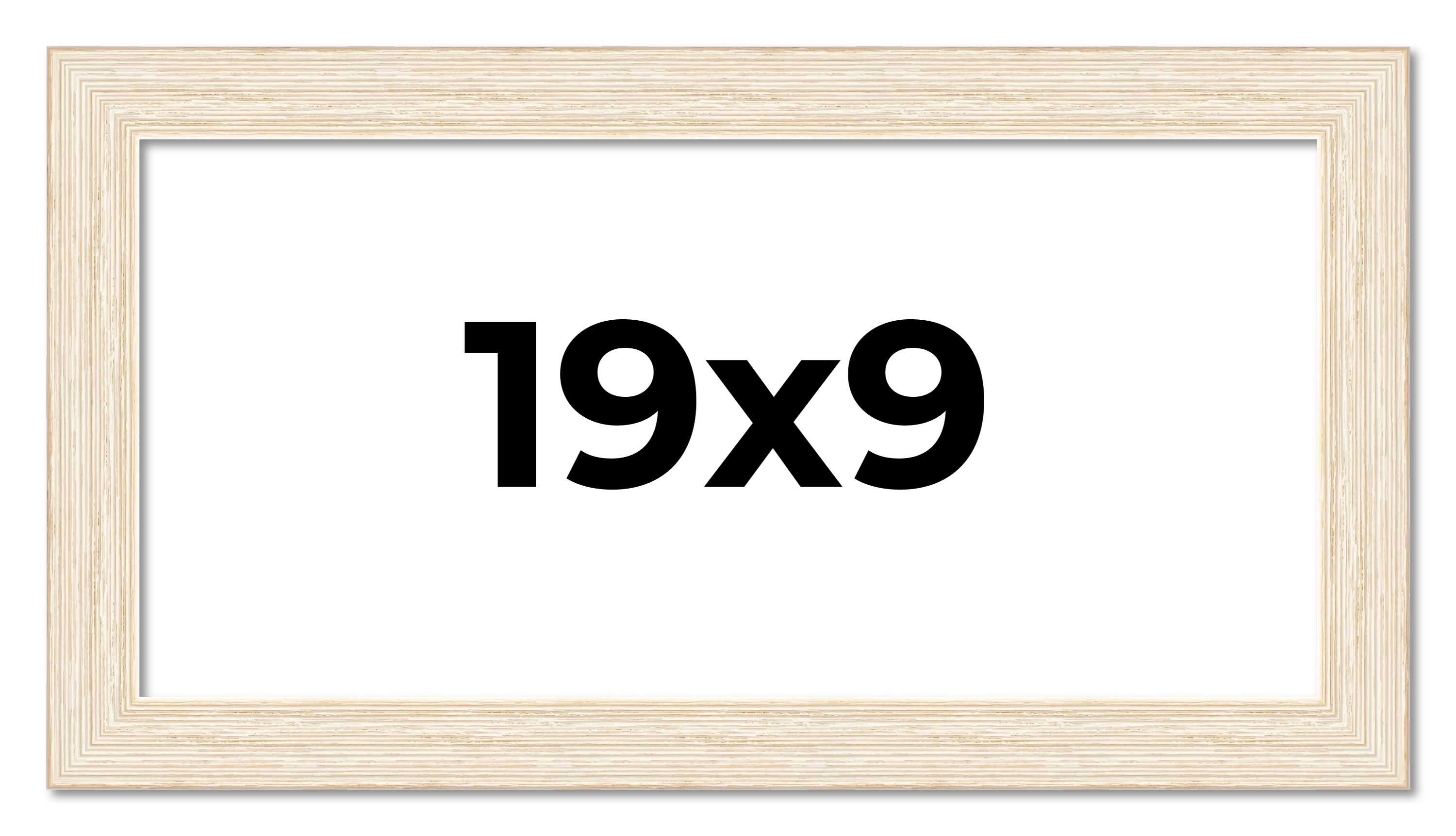 19x9 Frame White Real Wood Picture Frame Width 1.5 inches | Interior Frame Depth main product image
