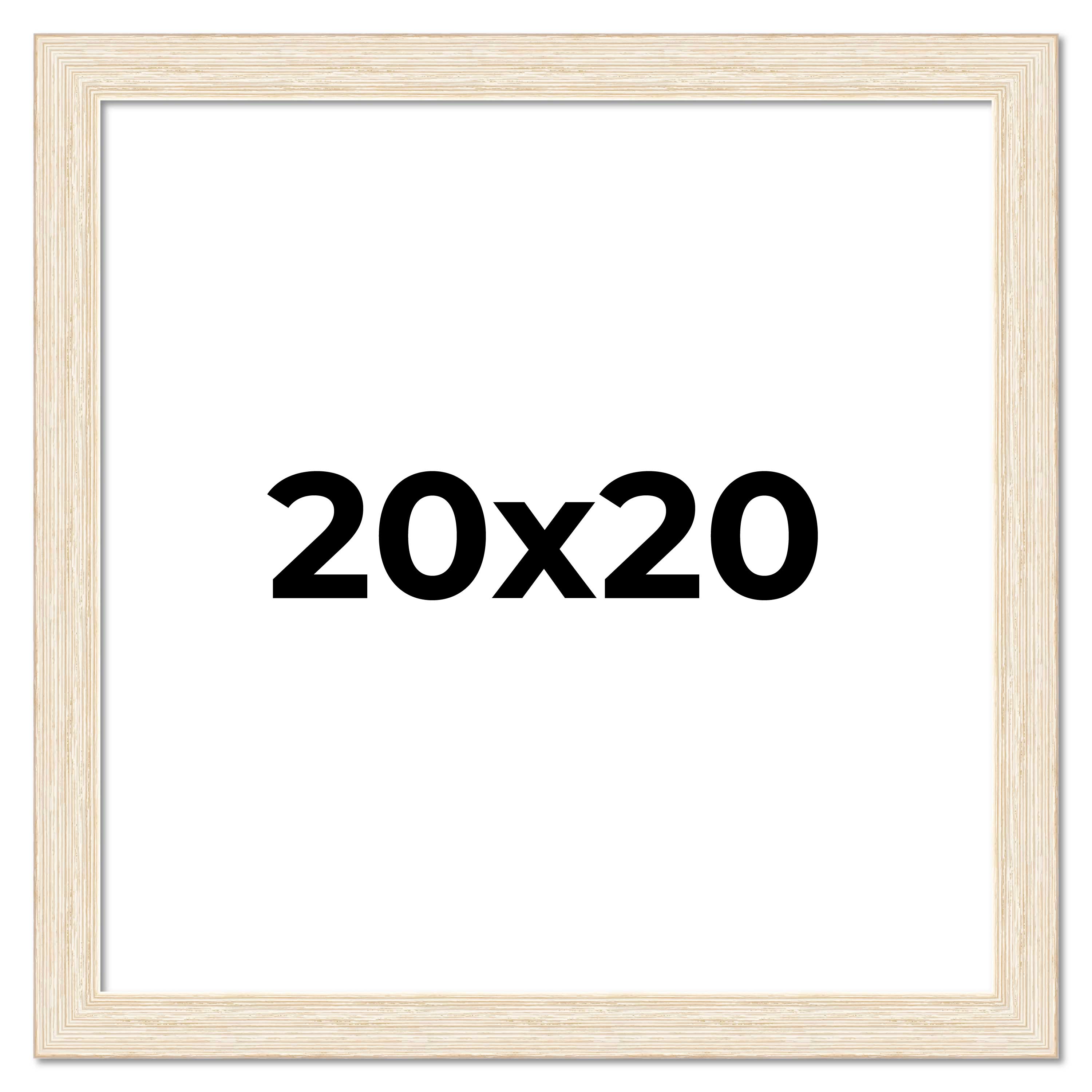20x20 Frame White Real Wood Picture Frame Width 1.5 inches | Interior Frame Dept main product image