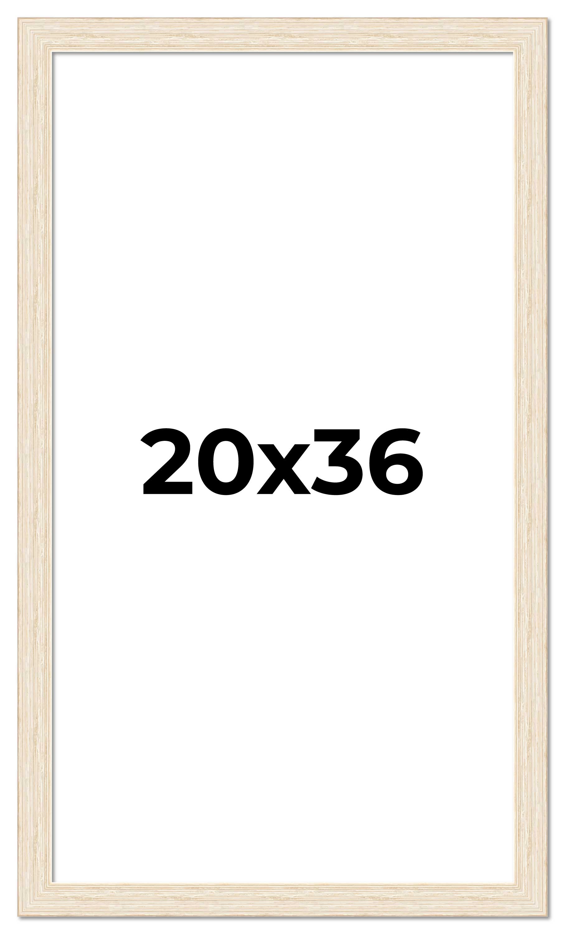 20×36 Frame White Real Wood Picture Frame Width 1.5 inches | Interior Frame Dept