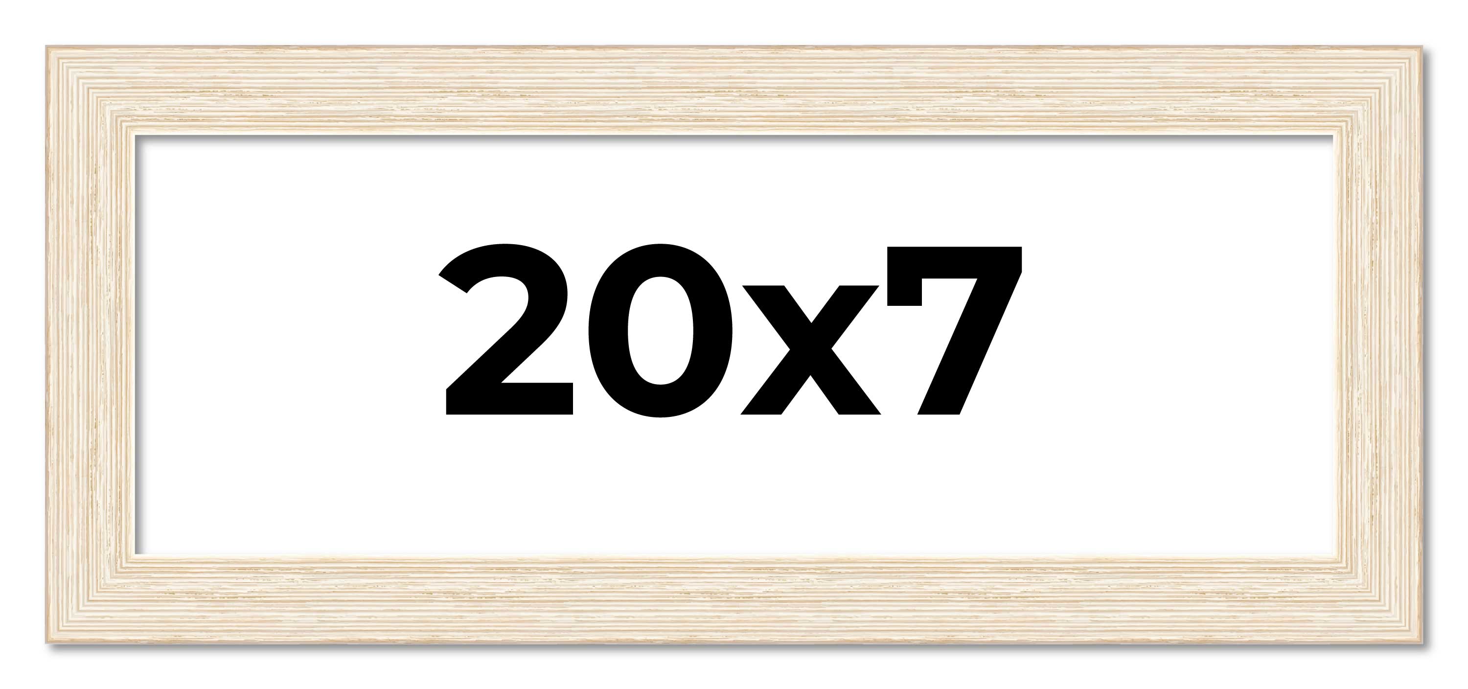 20x7 Frame White Real Wood Picture Frame Width 1.5 inches | Interior Frame Depth main product image