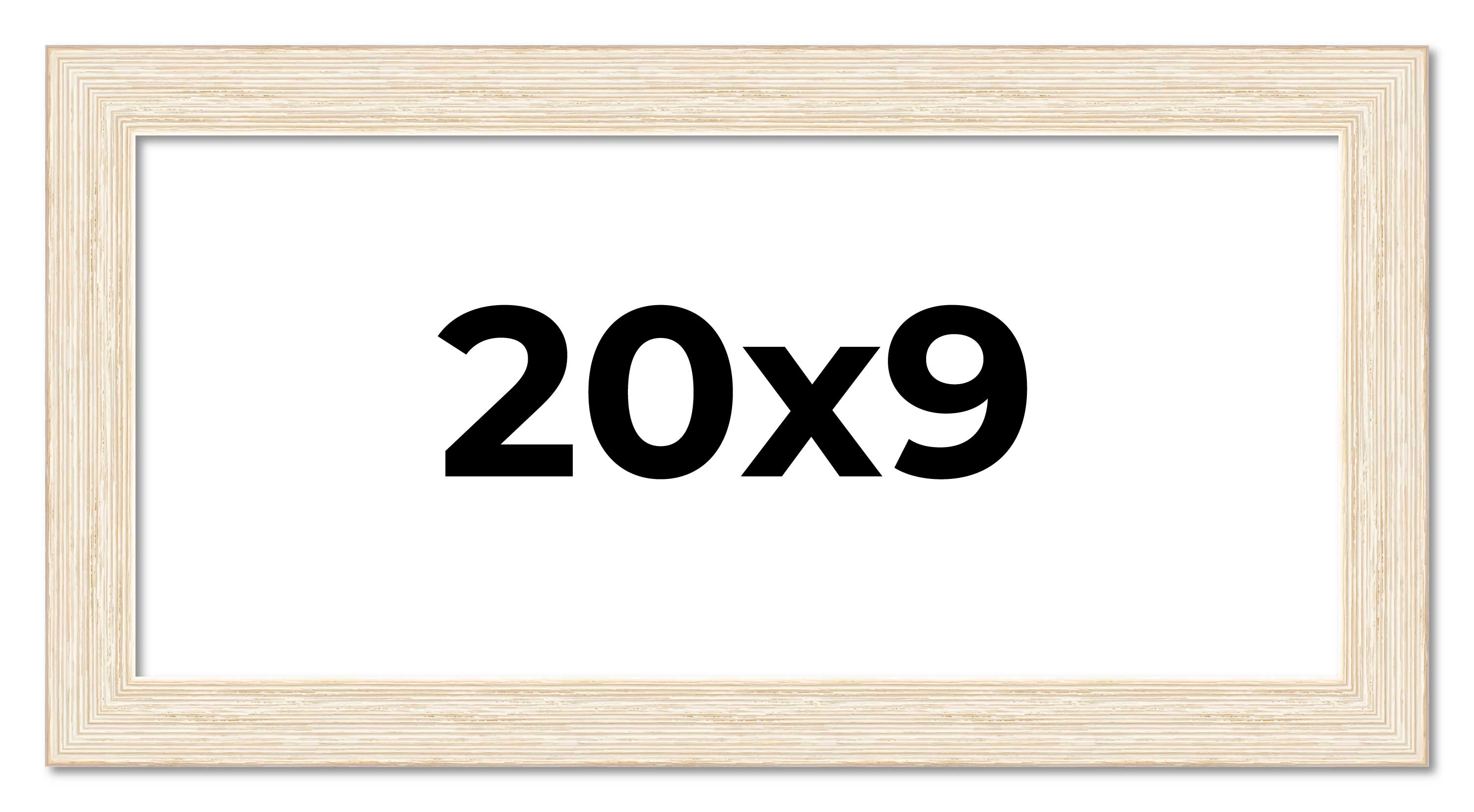 20x9 Frame White Real Wood Picture Frame Width 1.5 inches | Interior Frame Depth main product image