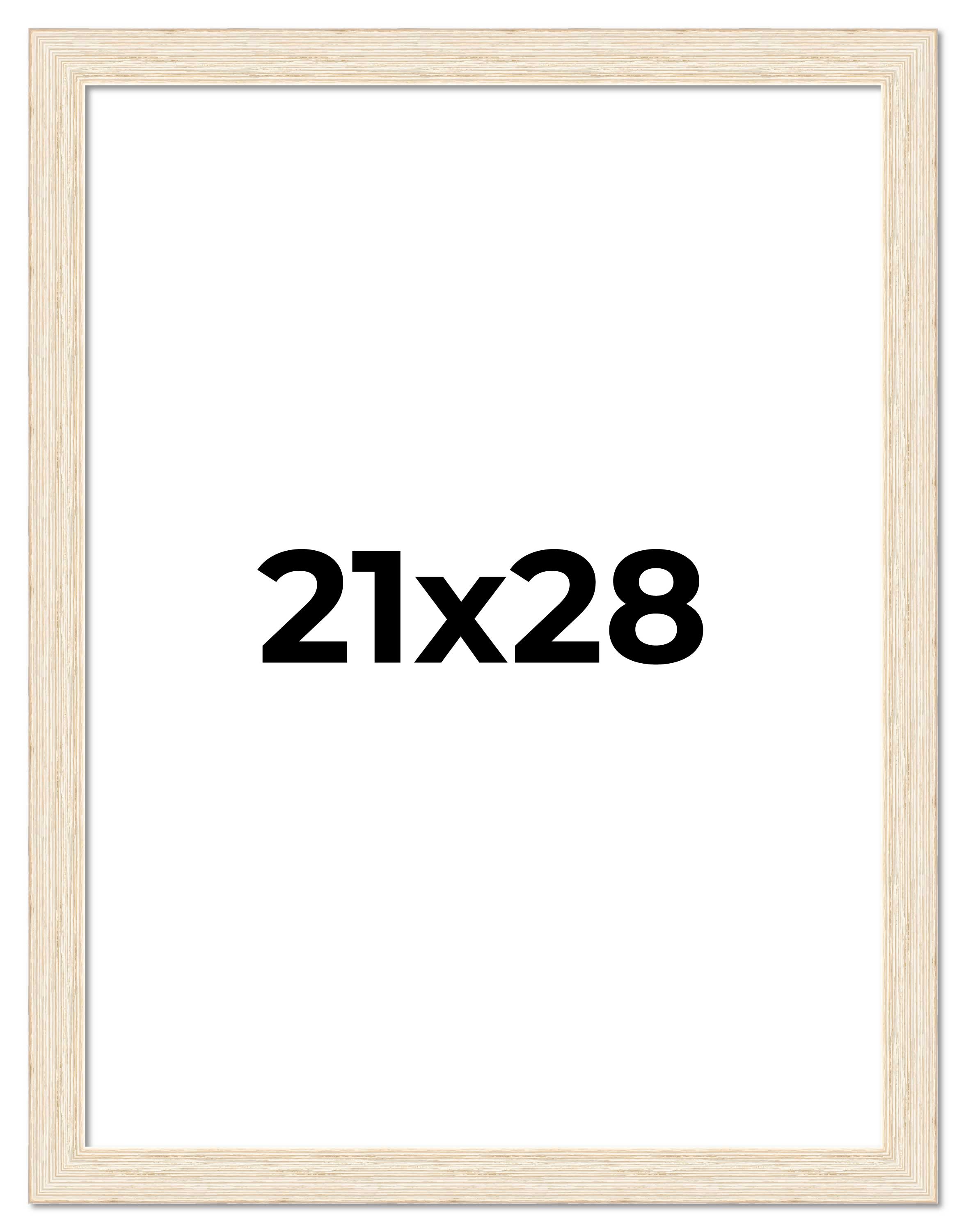 21×28 Frame White Real Wood Picture Frame Width 1.5 inches | Interior Frame Dept