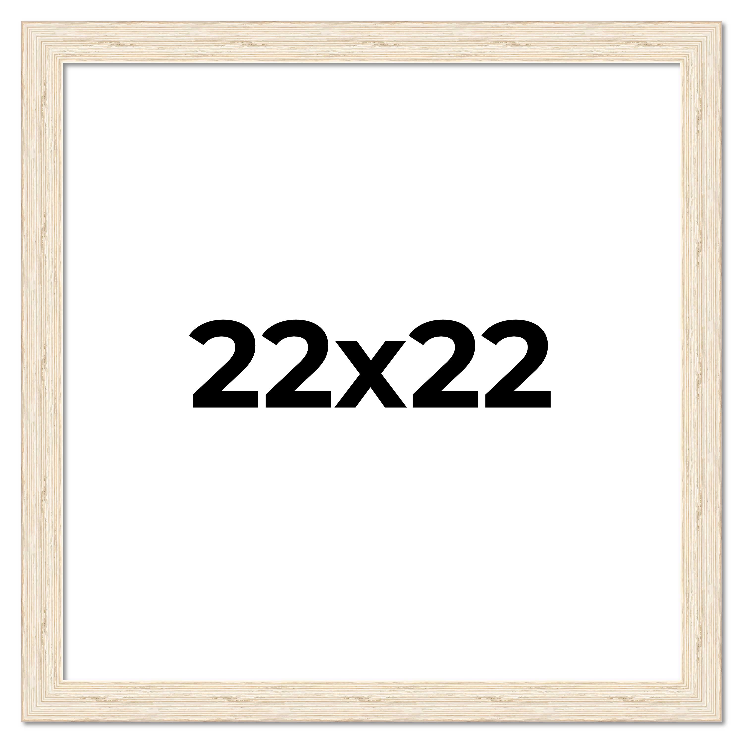 22x22 Frame White Real Wood Picture Frame Width 1.5 inches | Interior Frame Dept