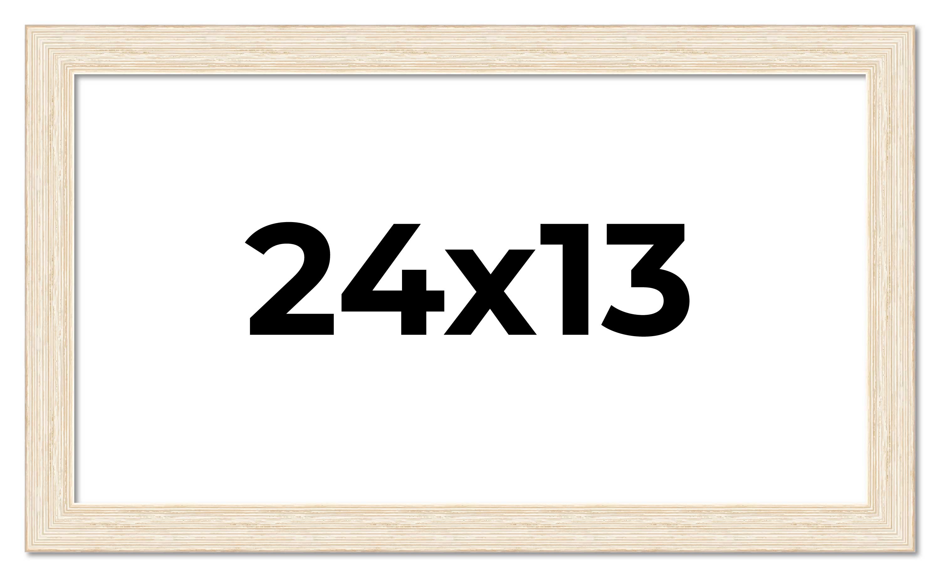 24x13 Frame White Real Wood Picture Frame Width 1.5 inches | Interior Frame Dept