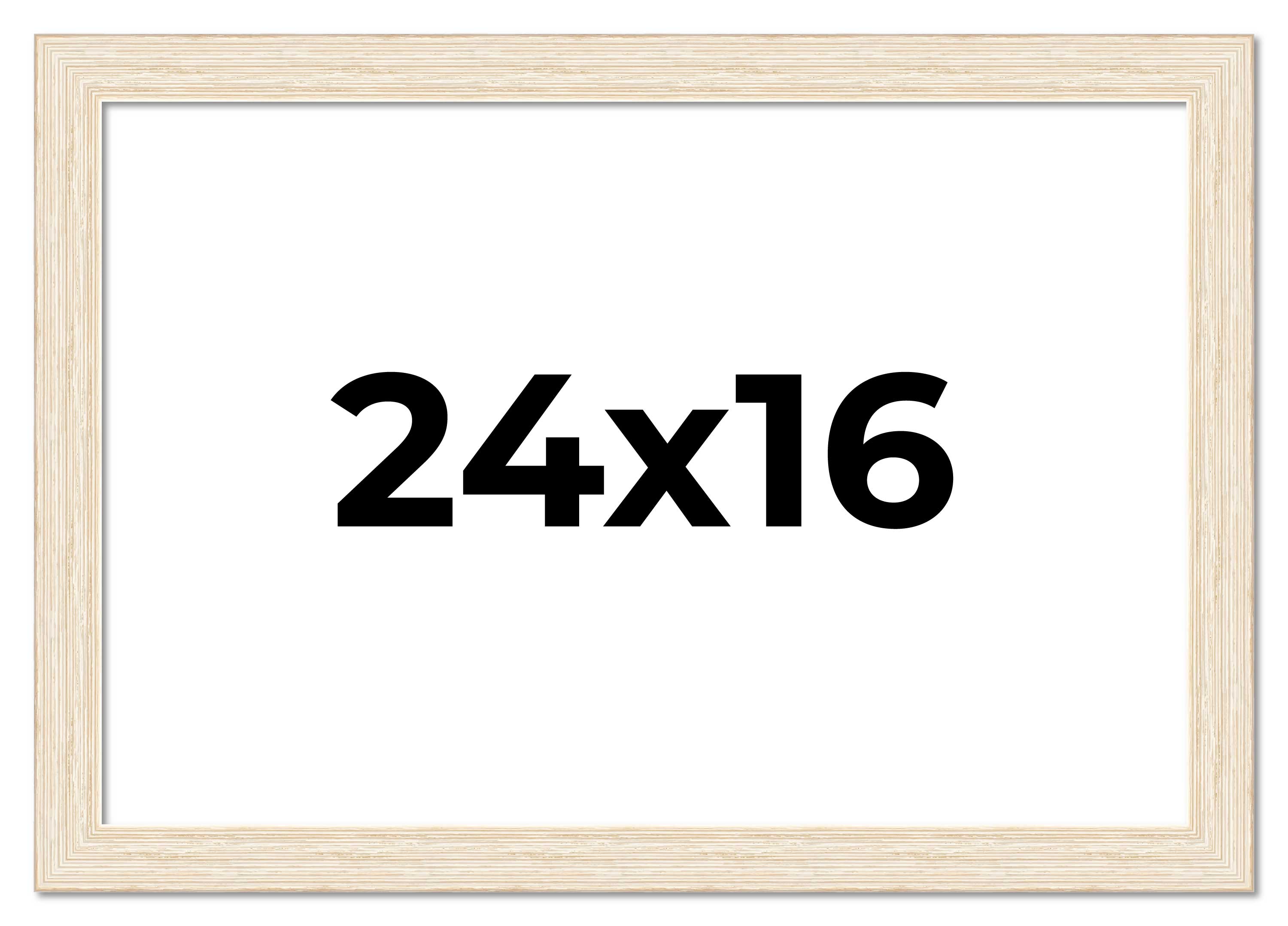 24×16 Frame White Real Wood Picture Frame Width 1.5 inches | Interior Frame Dept