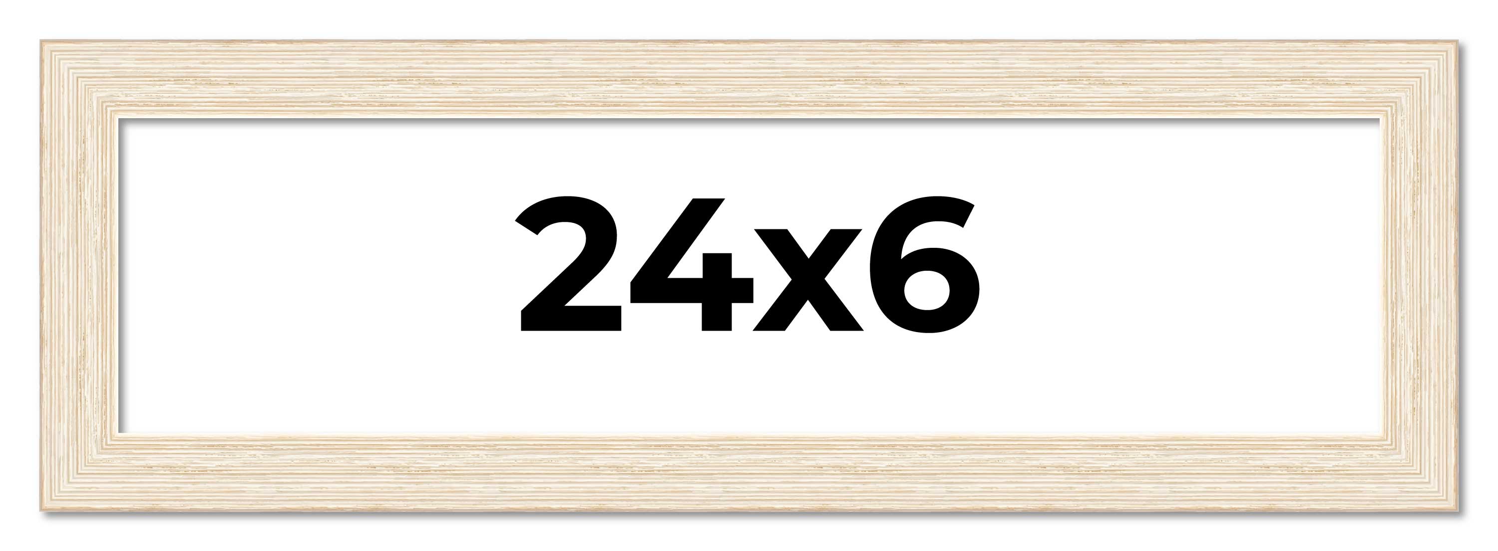 24x6 Frame White Barnwood Picture Frame Modern Photo Frame UV Acrylic, Acid Free
