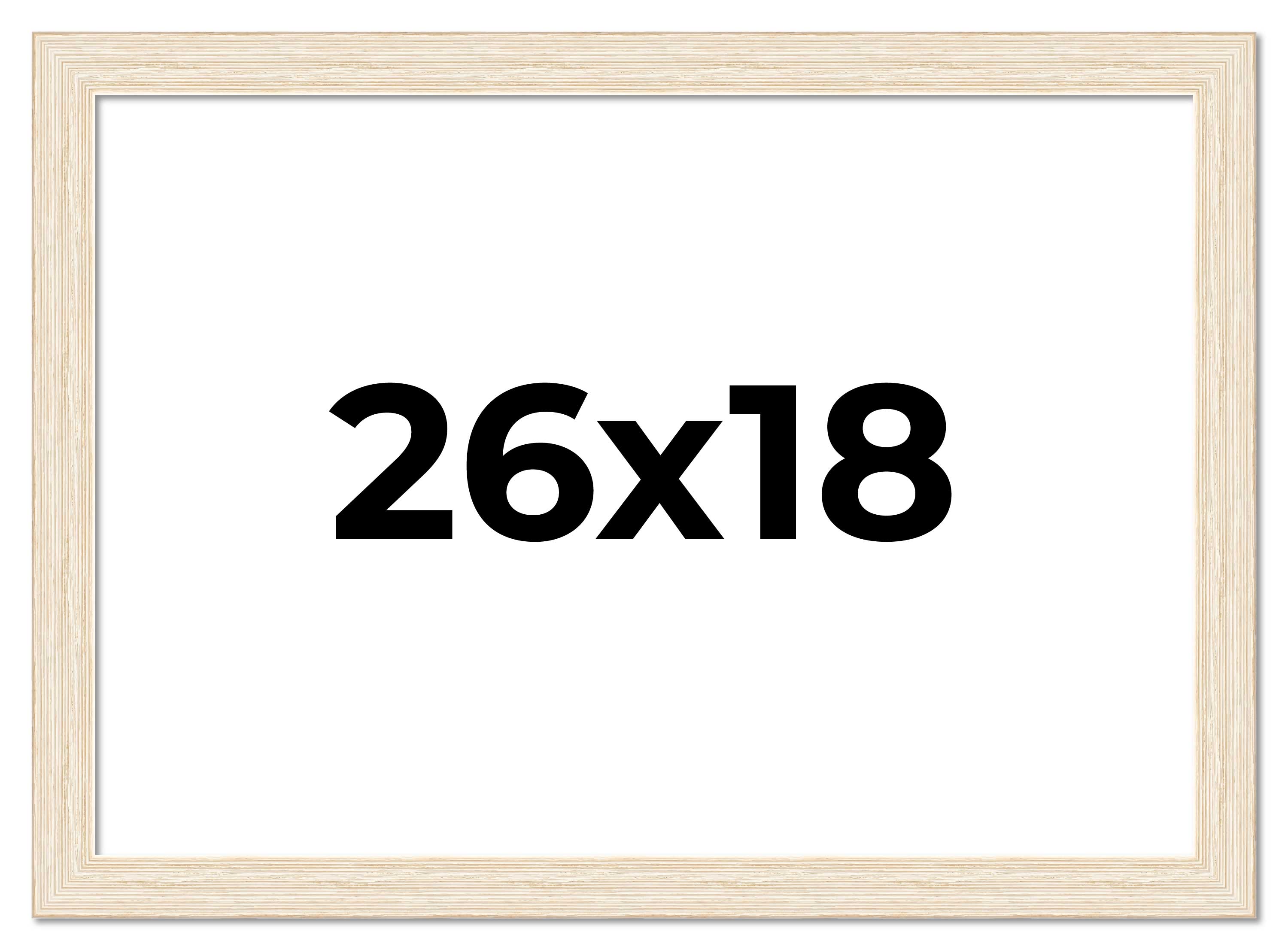 26x18 Frame White Real Wood Picture Frame Width 1.5 inches | Interior Frame Dept