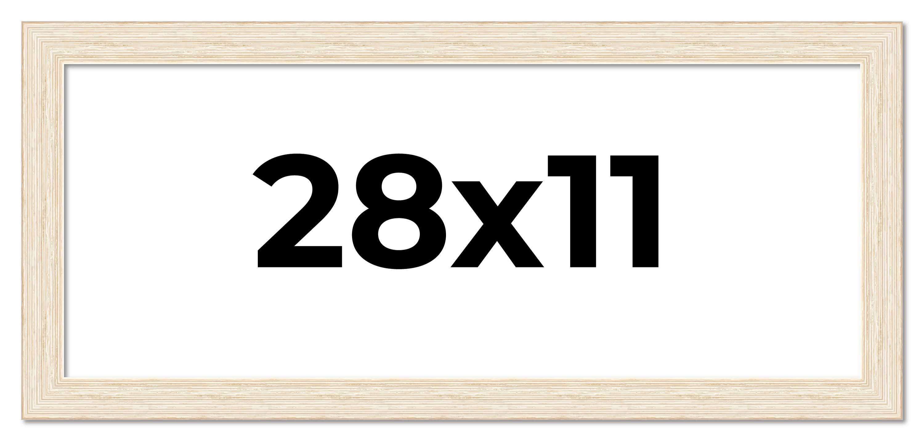 28x11 Frame White Real Wood Picture Frame Width 1.5 inches | Interior Frame Dept main product image