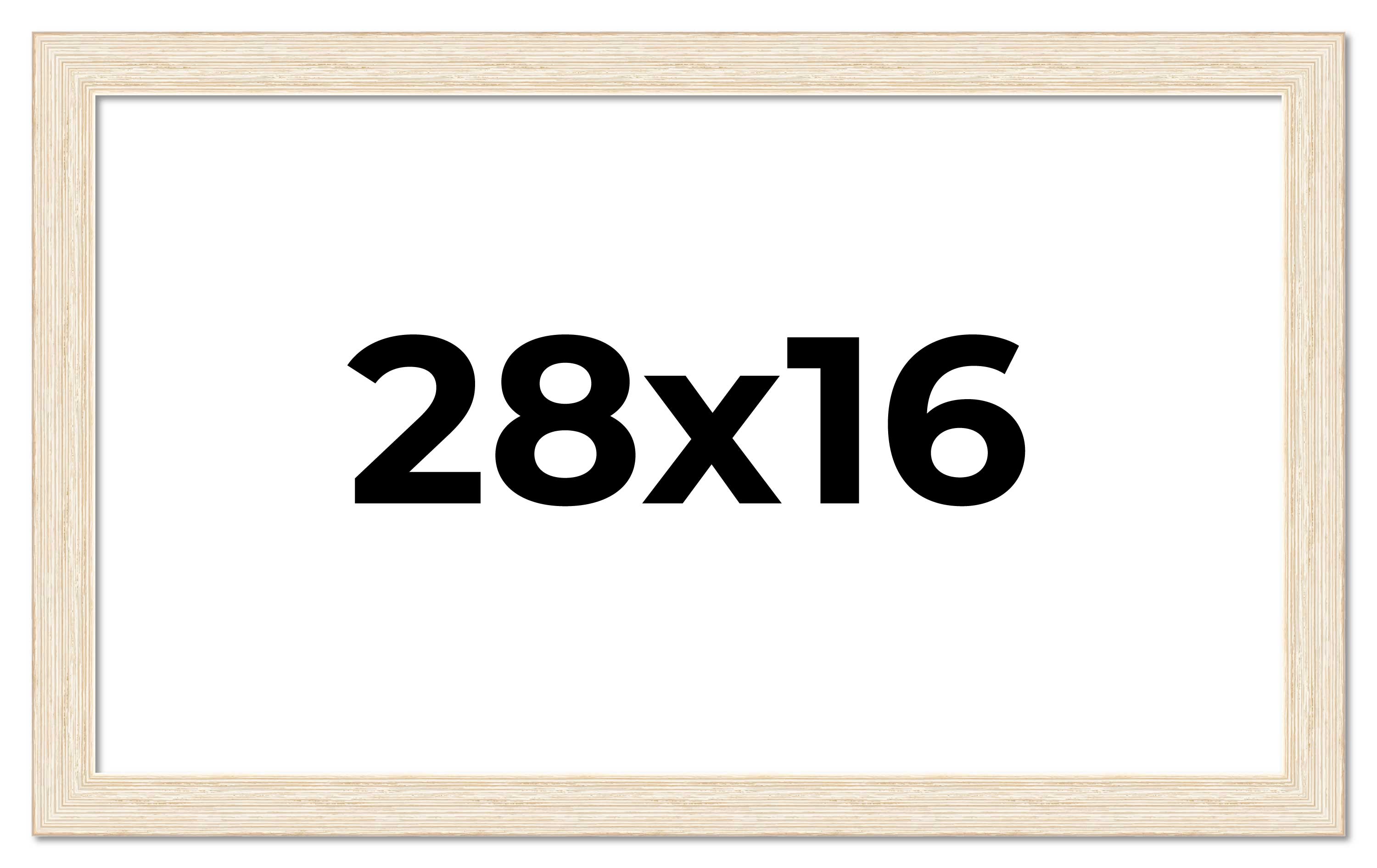 28x16 Frame White Real Wood Picture Frame Width 1.5 inches | Interior Frame Dept main product image