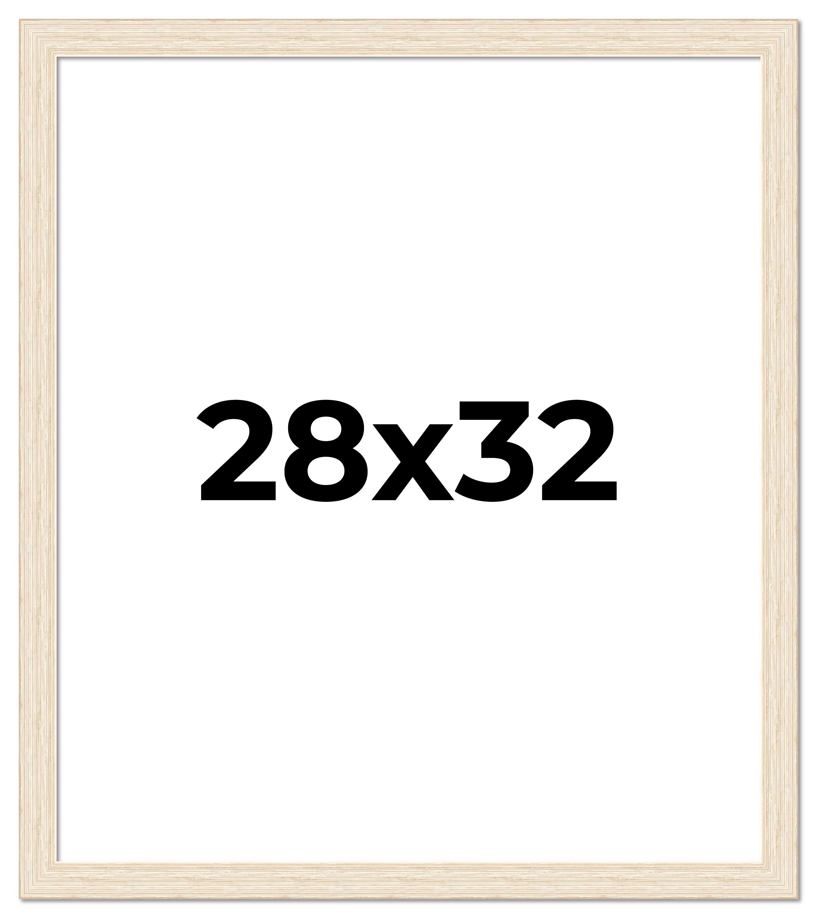 28x32 Frame White Real Wood Picture Frame Width 1.5 inches | Interior Frame Dept main product image