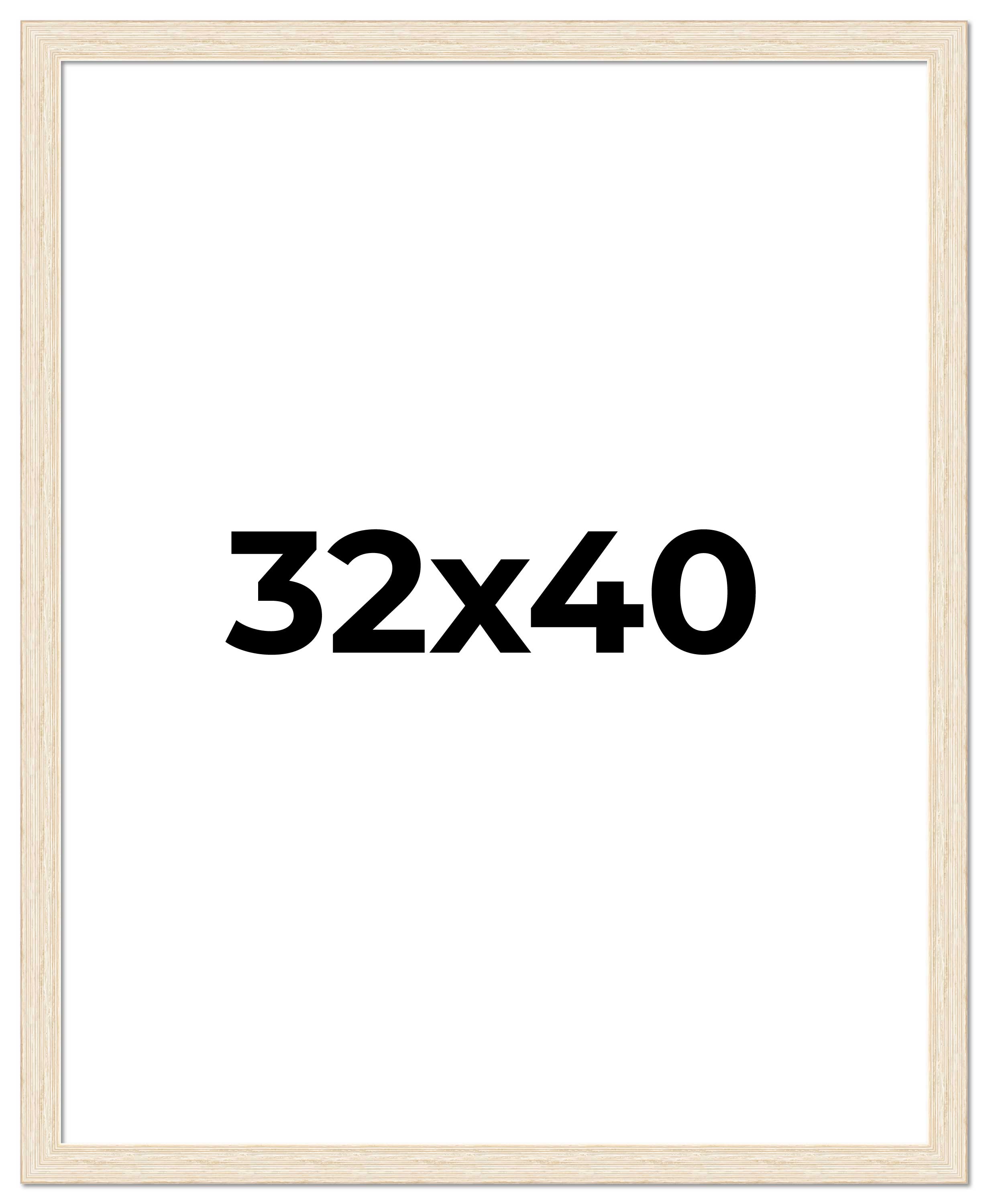 32×40 Frame White Barnwood Picture Frame Photo Frame UV Acrylic, Acid Free